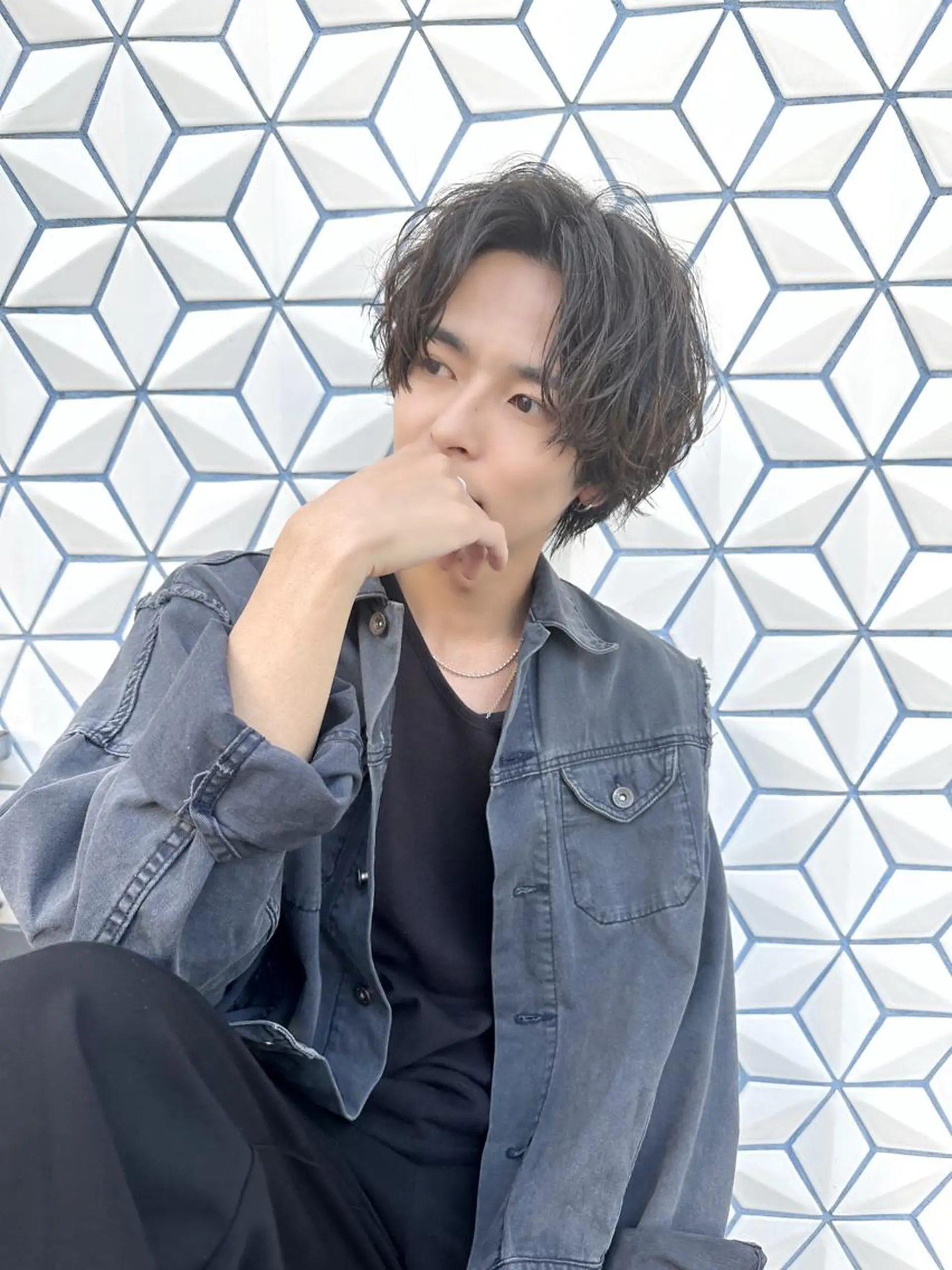 ショート カラー パーマ メンズ 渋谷駅から徒歩1分 BLUCKメンズヘアのヘアスタイル