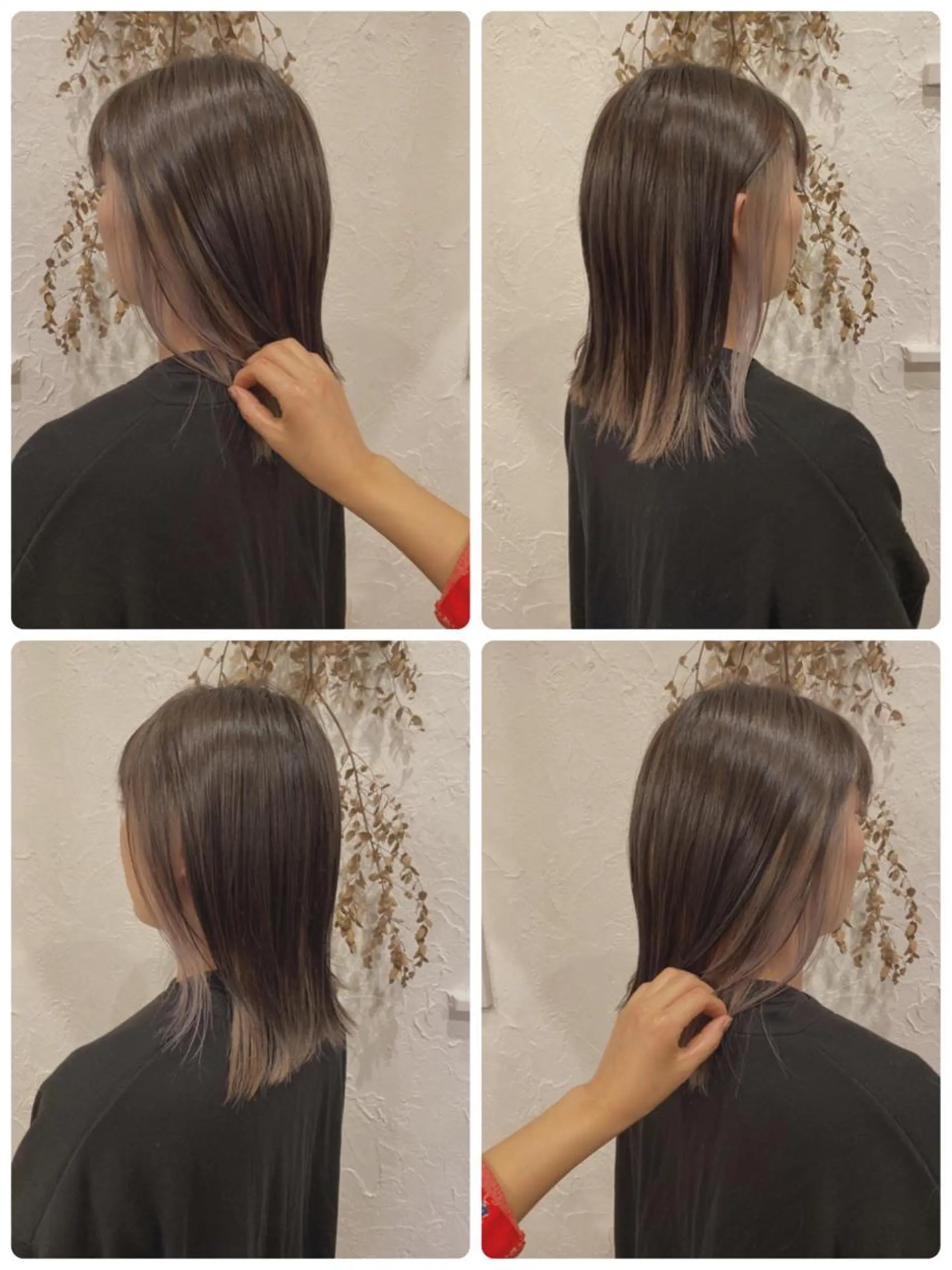 セミロング カラー ネイル インナーカラー 美容室 ソンリエのヘアスタイル