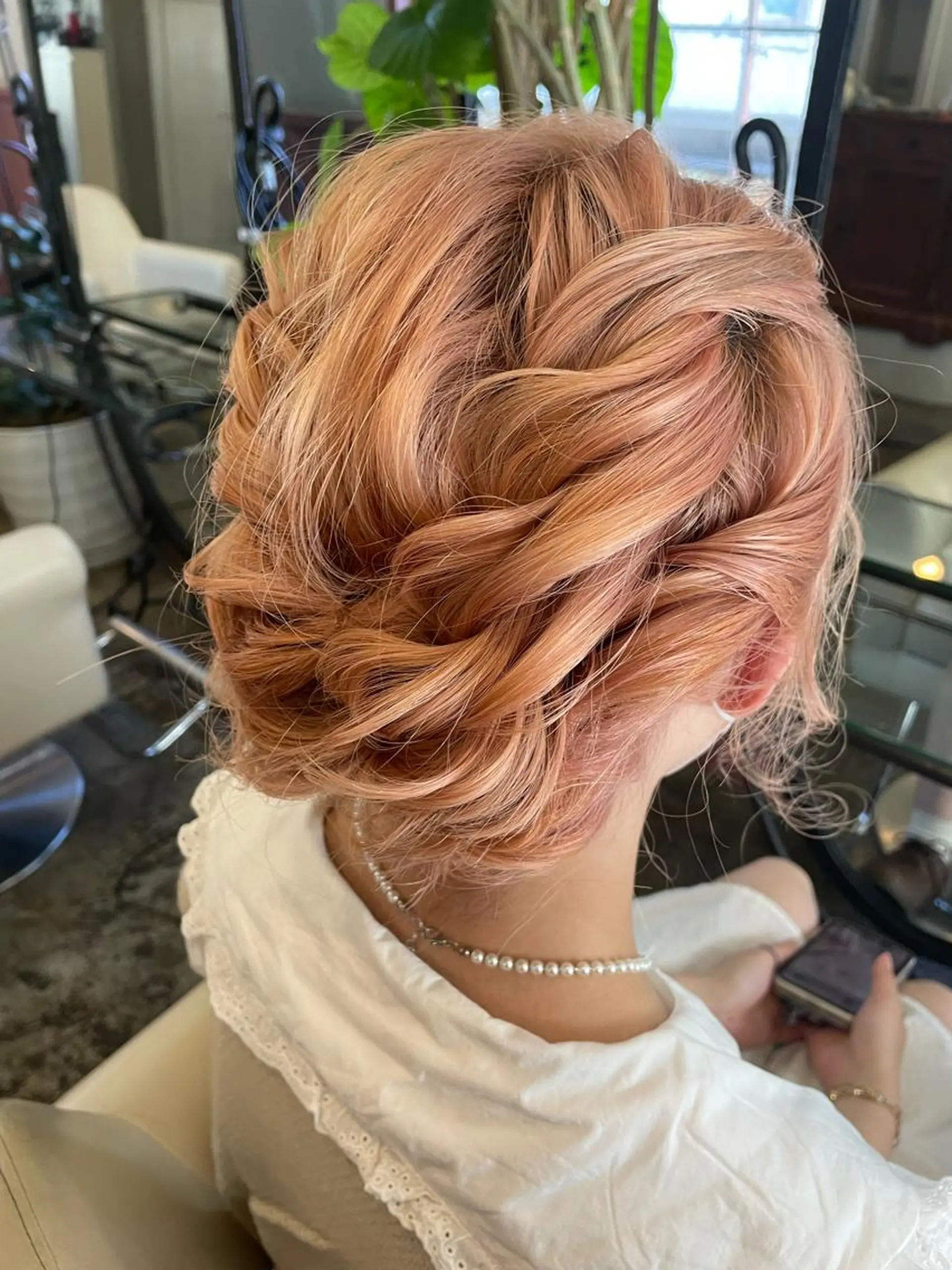 ミディアム カラー パーマ ヘアアレンジ メンズ ボブ ヘアセット 表参道Lise おおいしおりのヘアスタイル