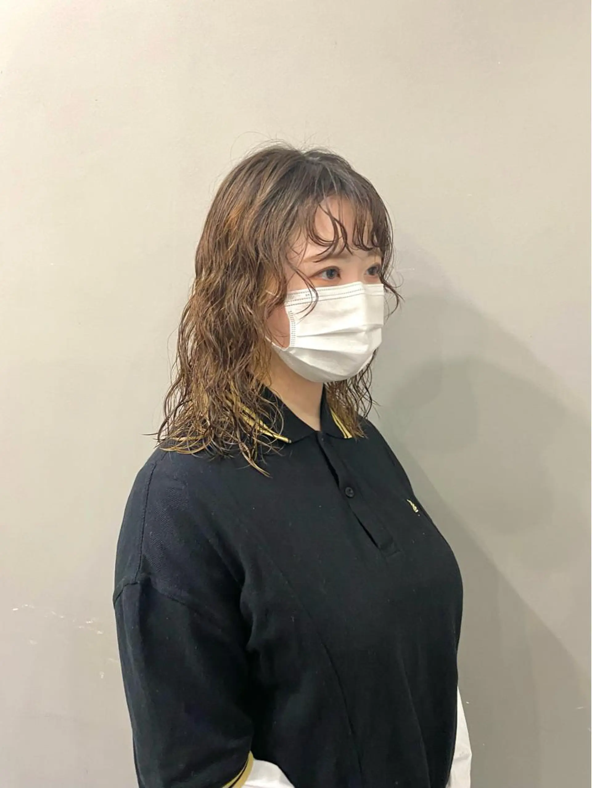 ミディアム パーマ ミディアムパーマ デジタルパーマ カット ヘアカラー トリートメント 店長　ショート& パーマ　坂本のヘアスタイル