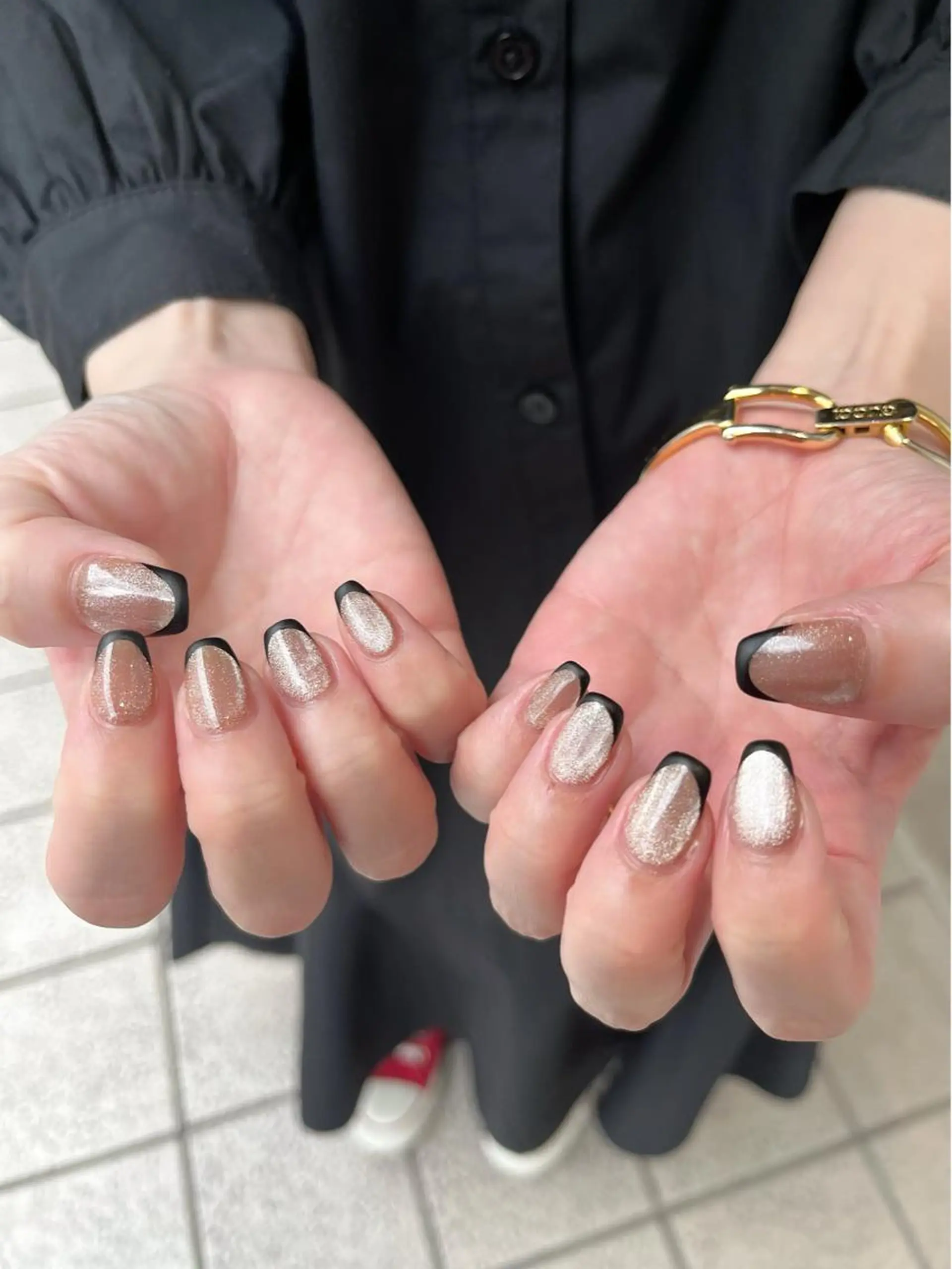 ネイル フレンチネイル マグネットネイル マットネイル MUKUTOU nail 　YUKIのネイルデザイン