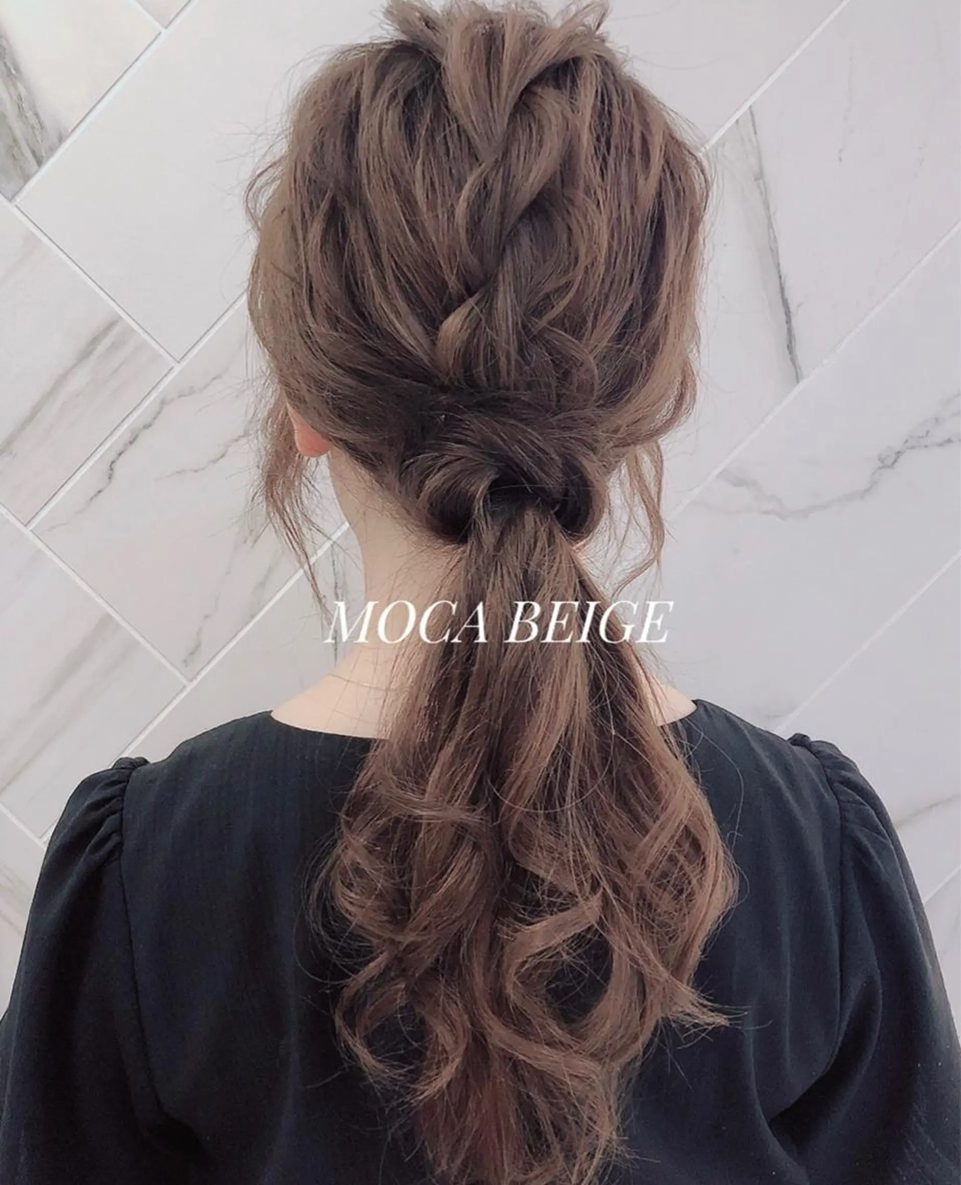セミロング カラー ヘアアレンジ ポニーテール アッシュ ブラウンカラー 透明感カラー ✨似合うのその先へ✨ 田中延和のヘアスタイル