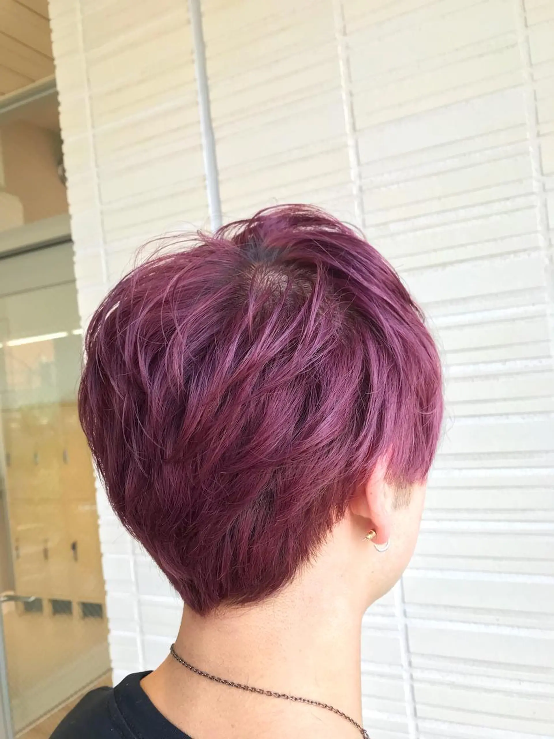 ショート カラー メンズ ピンクカラー バイオレットカラー ヘアカラー One's~beauty&relax~所属・加藤 憂のヘアスタイル