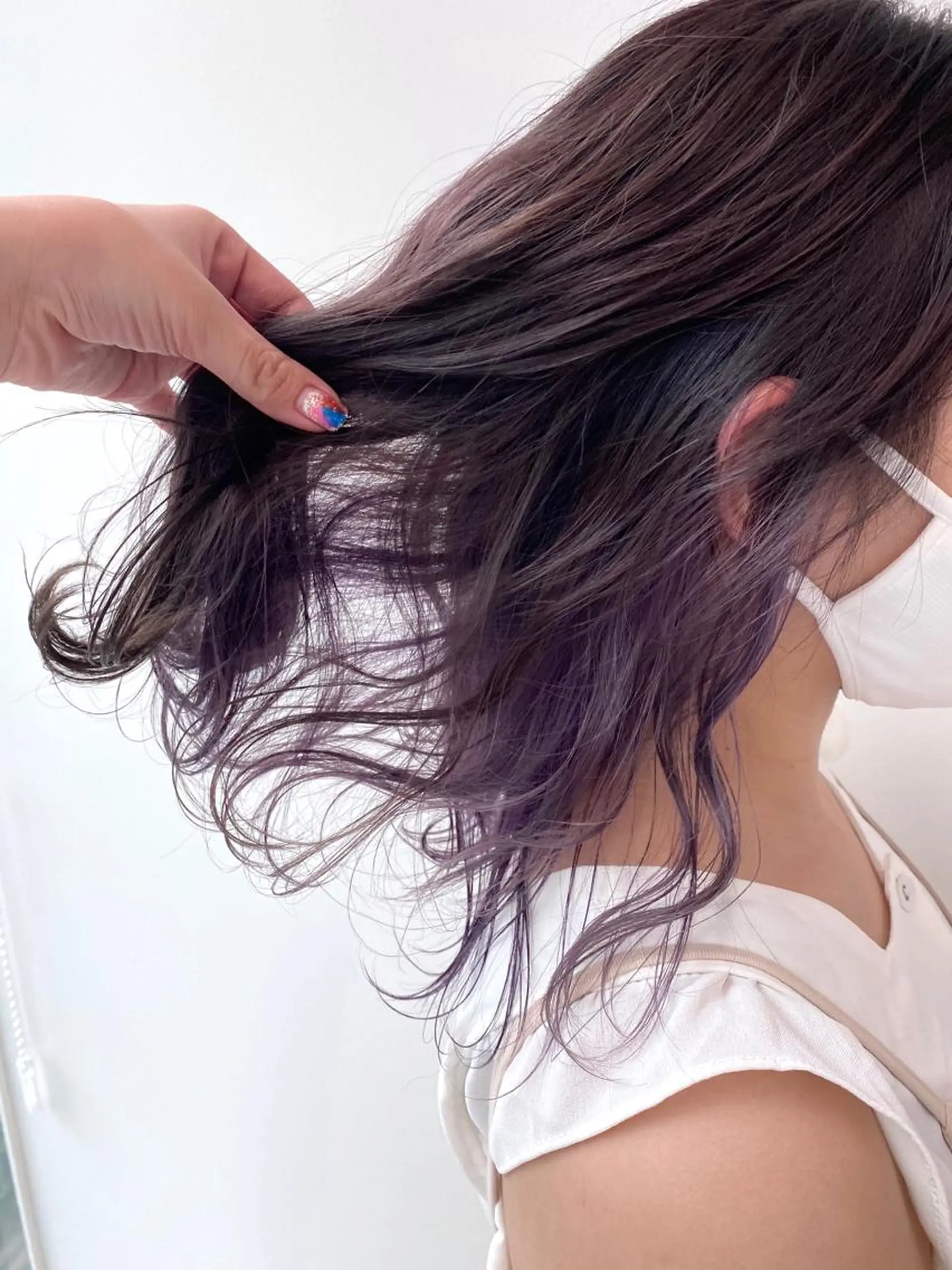 ミディアム カラー インナーカラー ラベンダーカラー 韓国風ヘア momo所属・メンズヘアメイク 🩵Mayuki🩵のヘアスタイル