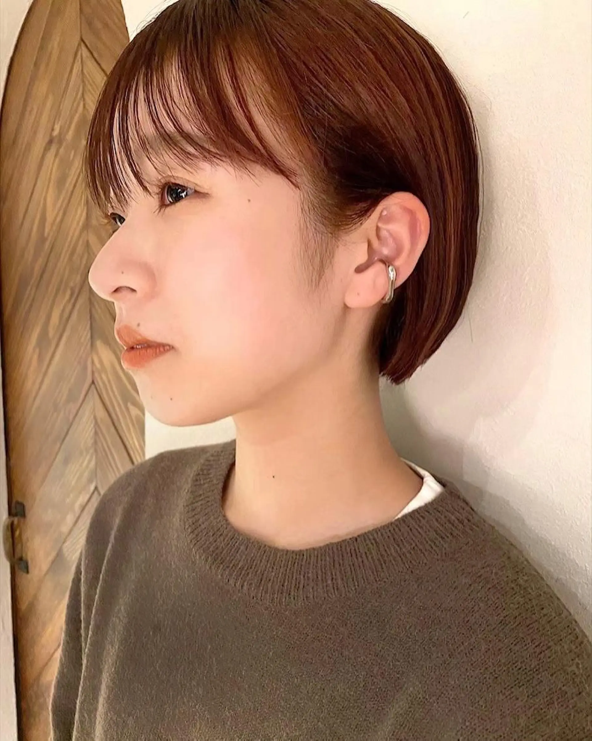 ショート カラー 🧡ono🧡暖色/ 切りっぱなしボブ🧡のヘアスタイル