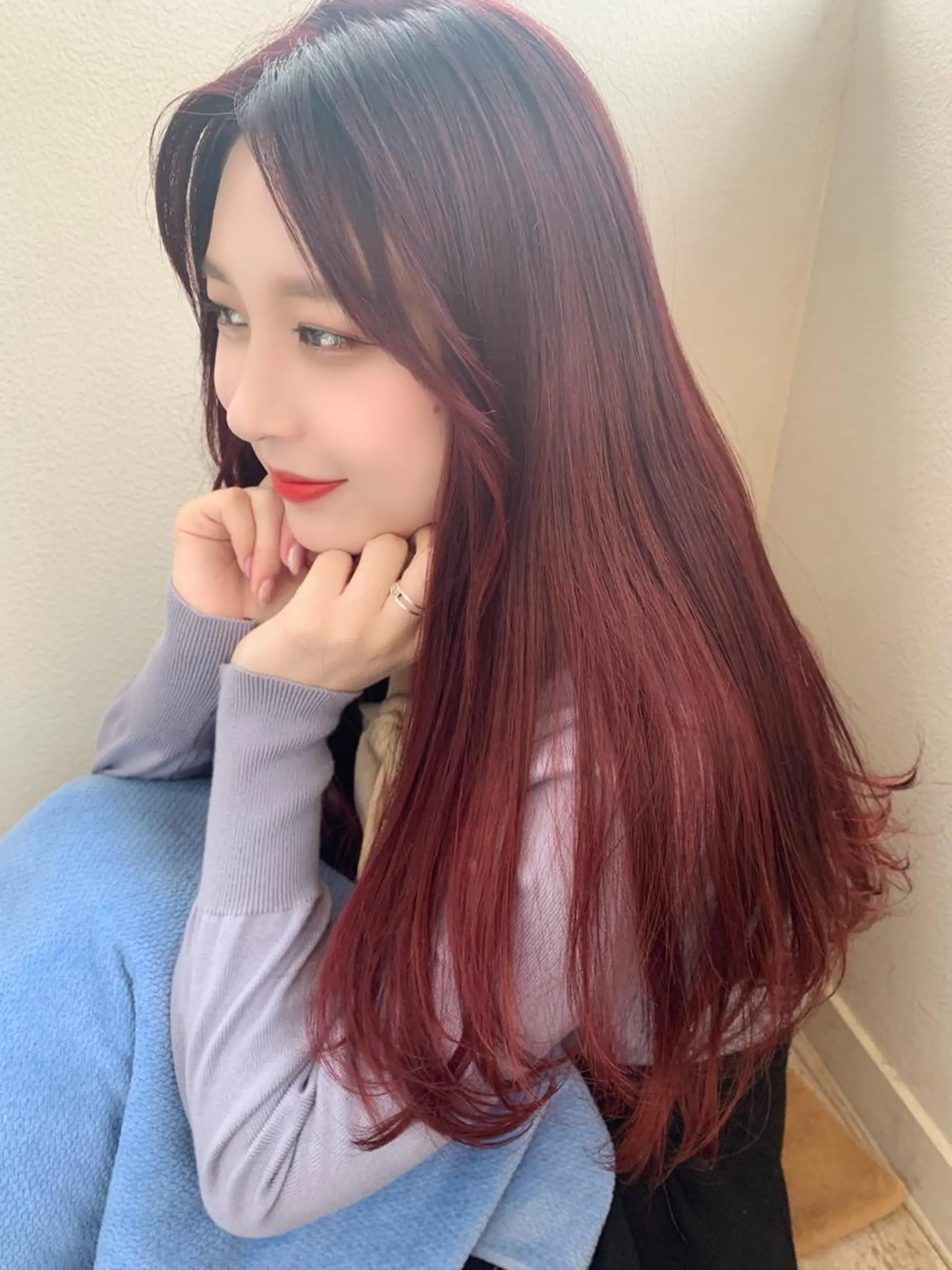 ロング カラー ロング 藤間 帆乃夏（とうまほのかのヘアスタイル