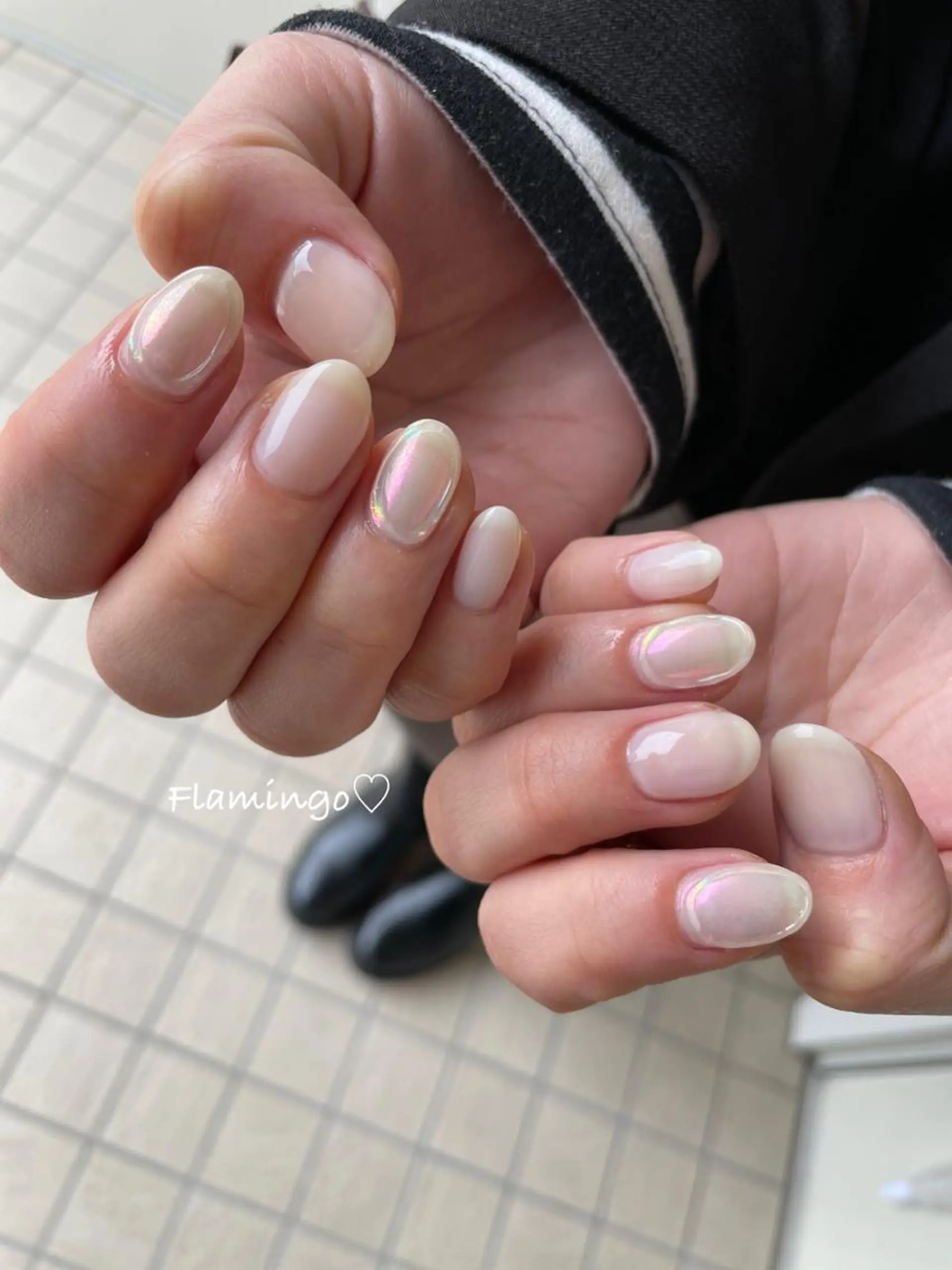 ネイル クリアネイル ジェルネイル 韓国ネイル ミラーネイル シンプルネイル ハンドネイル シンプル／上品／爪育 ☺︎Flamingoのネイルデザイン