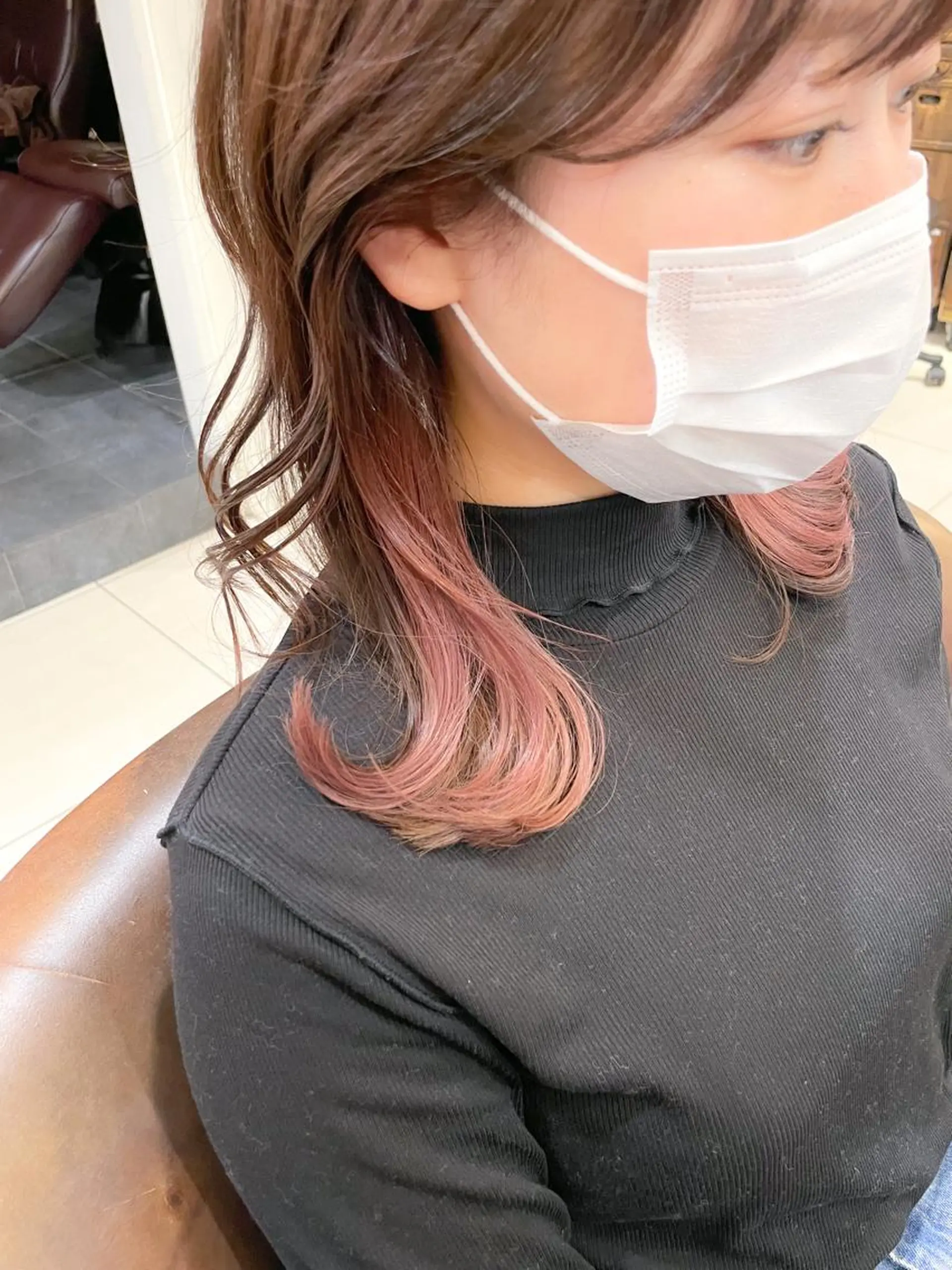 ミディアム カラー インナーカラー ピンクカラー カット ヘアカラー トリートメント ✨カラー支持No.1 🧸ワキ カナコ🧸のヘアスタイル
