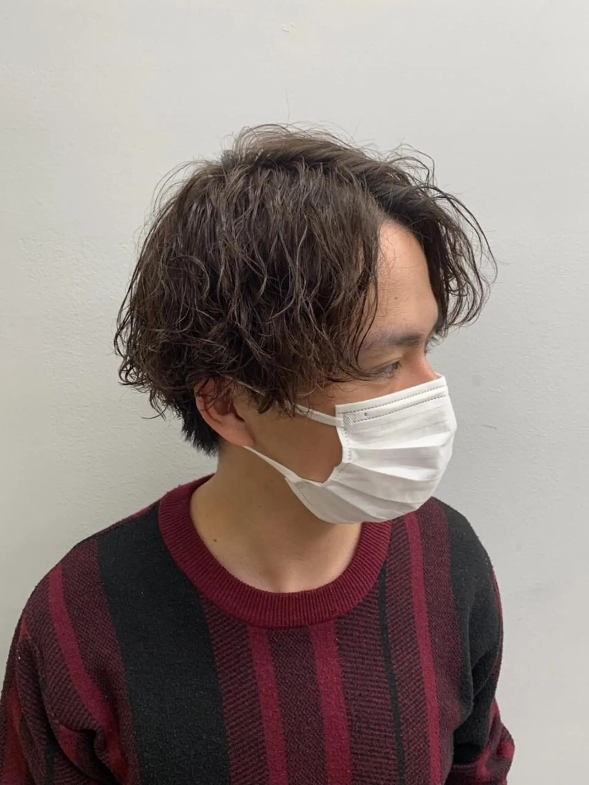 ショート パーマ ヘアアレンジ メンズ センターパート フェードカット マッシュ メンズパーマ メンズツイストパーマ mihoko/ ニュアンスパーマのヘアスタイル