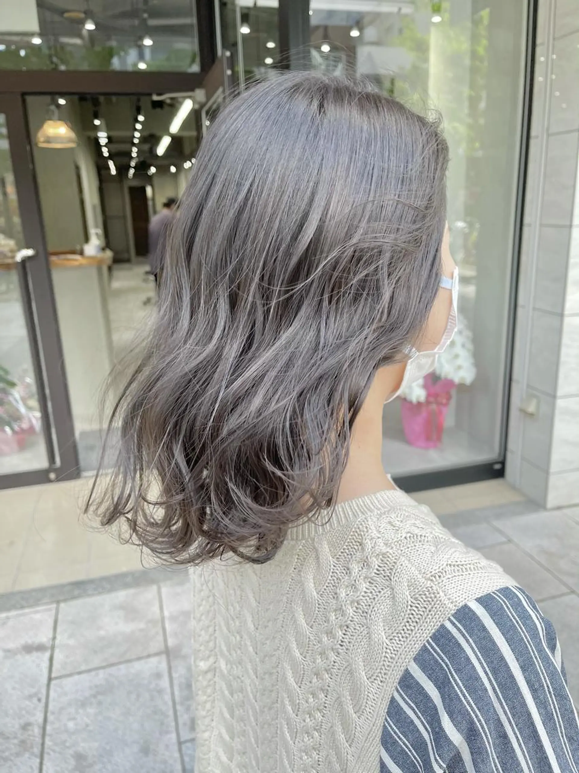 ミディアム カラー パーマ ヘアアレンジ アディクシーカラー 透明感カラー グレージュ ヘアカラー トリートメント filo byFeria渋谷所属・ハイライト/透明感 髪質改善/石田幸輔のヘアスタイル