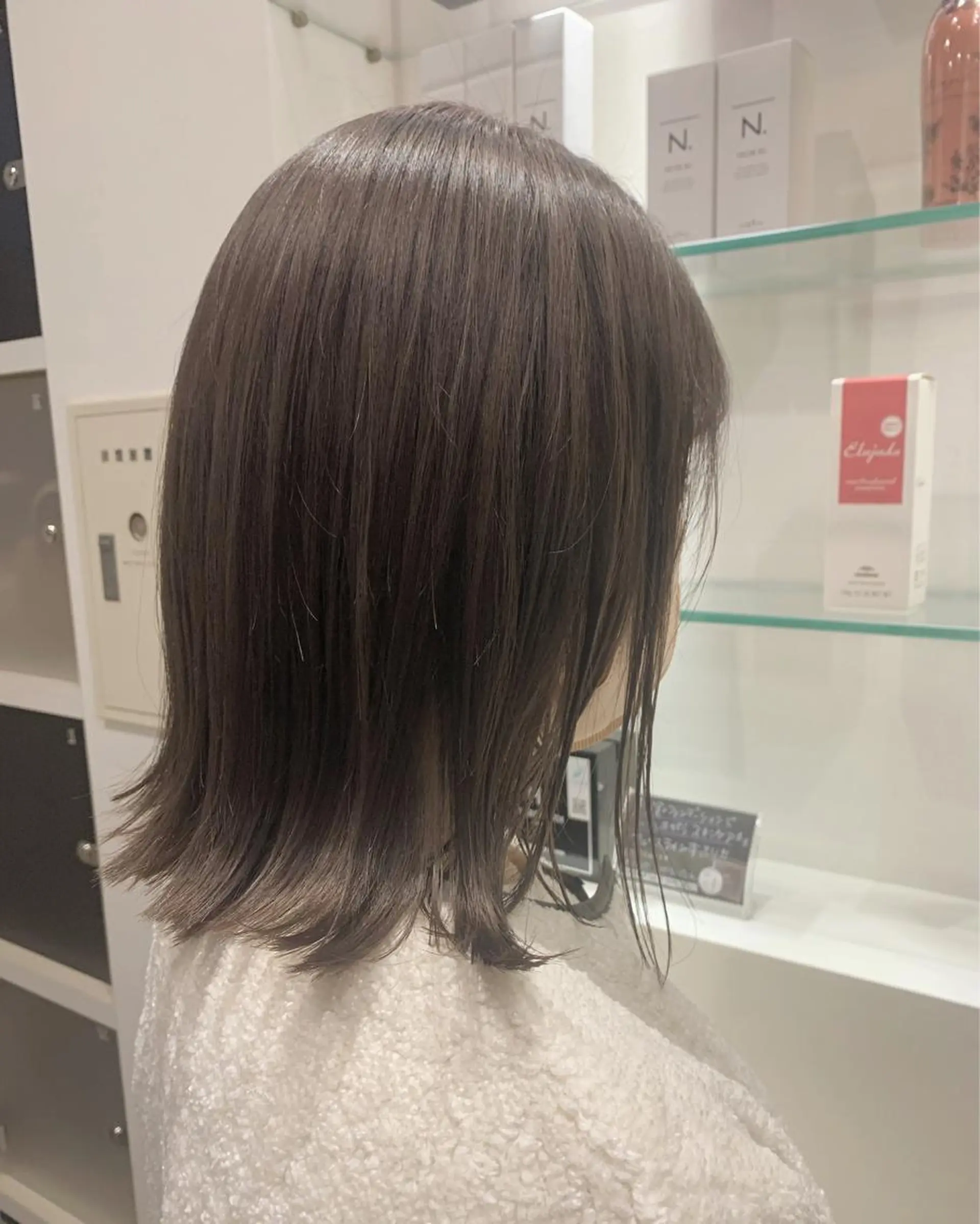 ミディアム カラー ヘアアレンジ 透明感カラー グレージュ カーキグレージュ ヘアカラー 店長/髪質改善/ ショート/松若　優のヘアスタイル