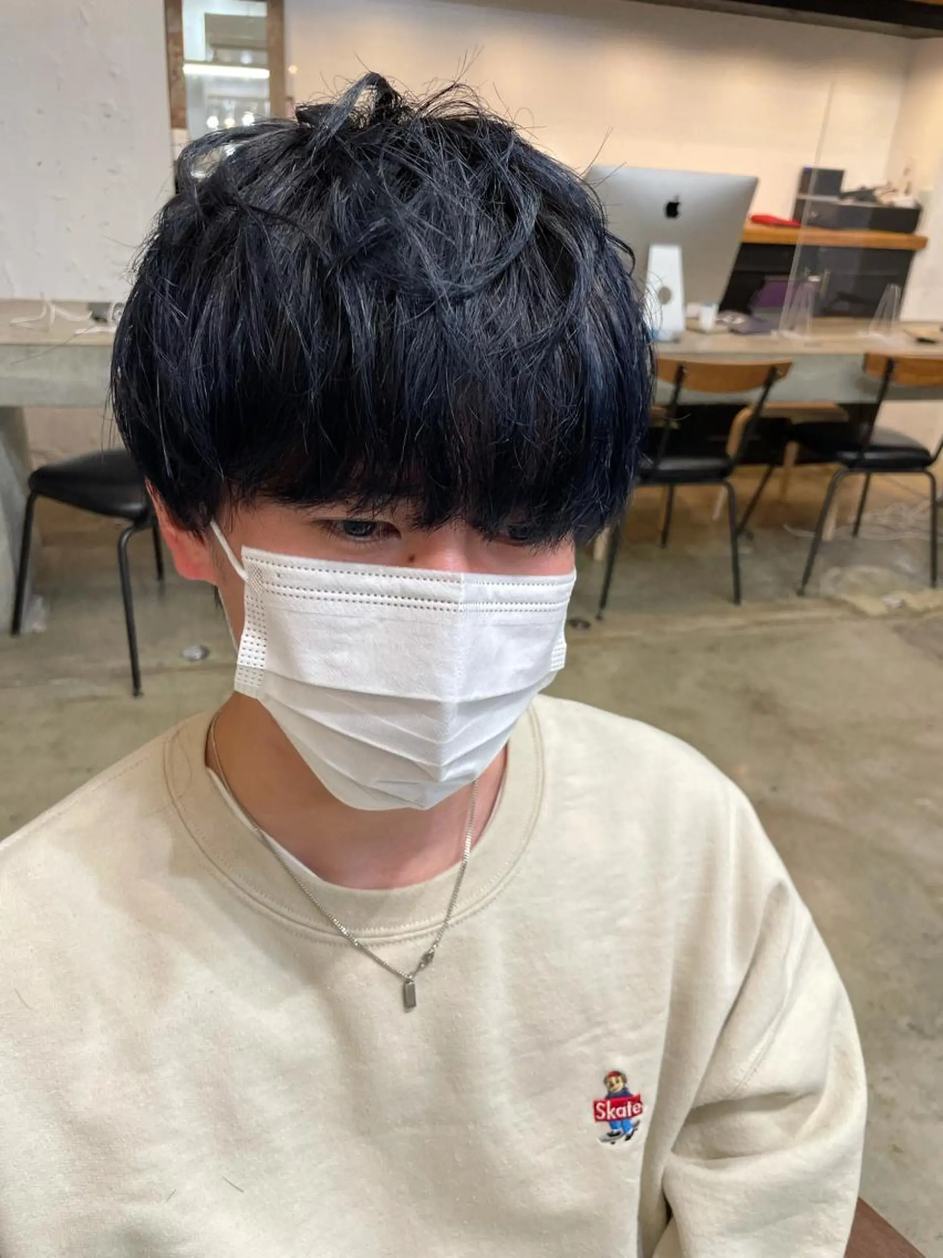 カラー メンズ ブルーカラー ブルーラベンダー ラベンダーカラー 🦄垢抜けボブ特化× 暖色カラー未来🦄のヘアスタイル