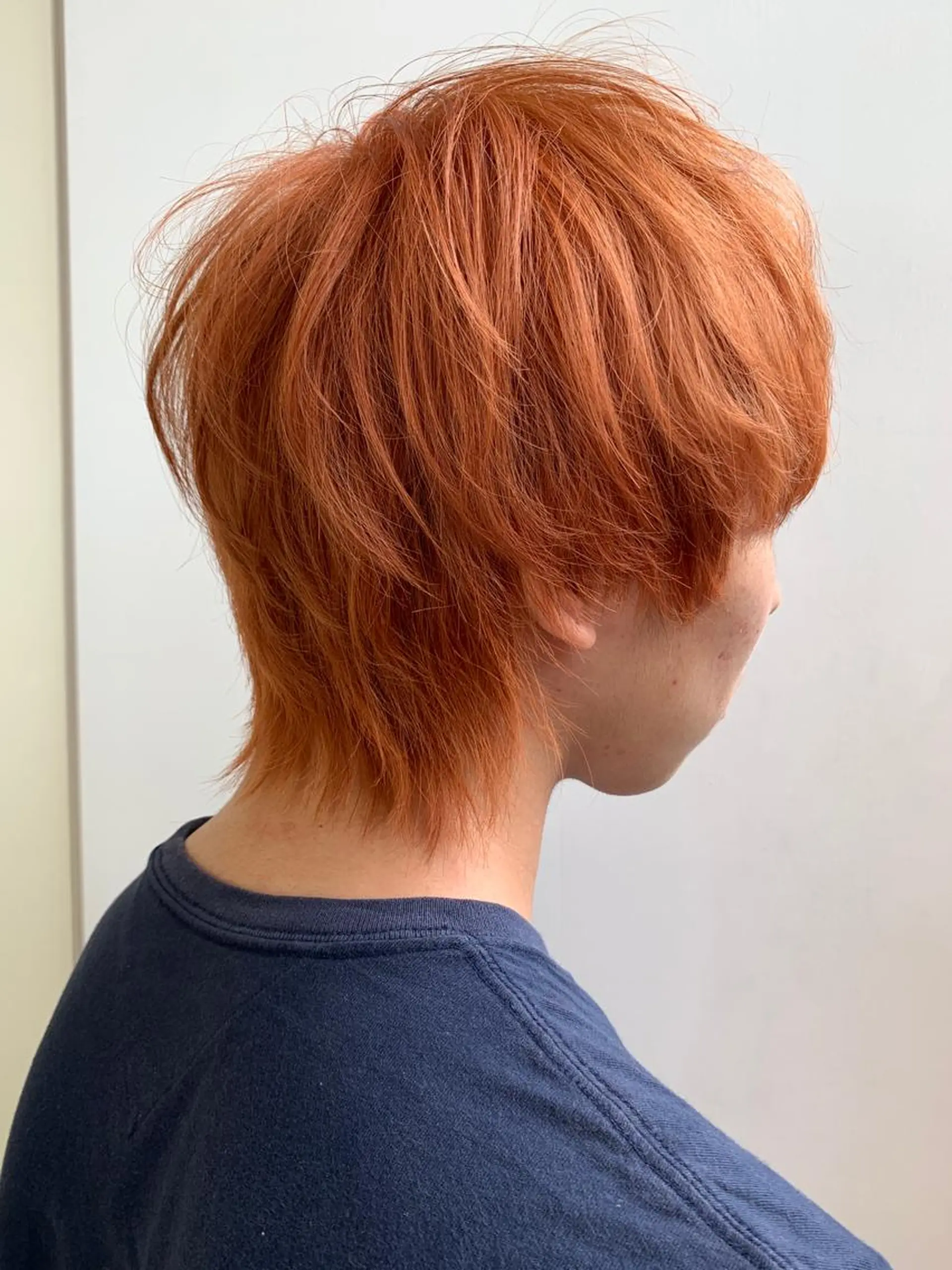 ショート カラー ブリーチ ケアブリーチ オレンジ トリートメント ウルフカット カット ヘアカラー トリートメント Le'a渋谷所属・インナーエクステ渋谷 🦋KAJIのヘアスタイル