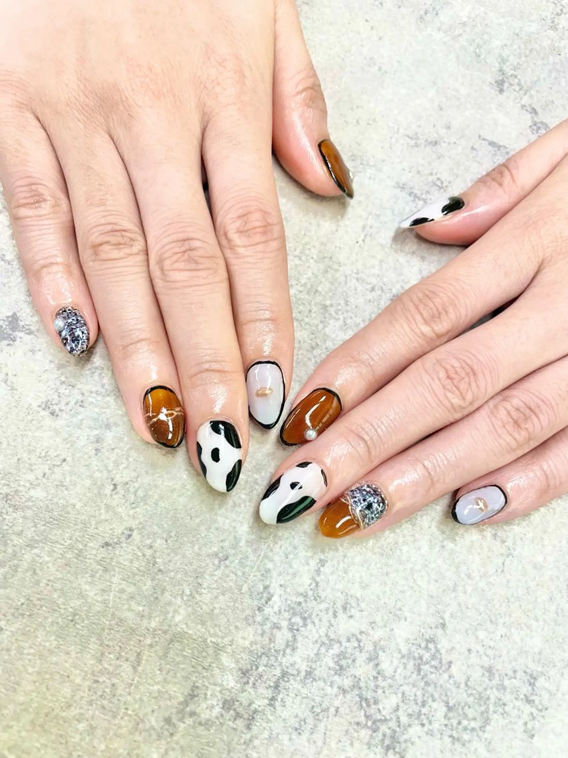 ネイル アニマル柄 アートネイル ジェルネイル オフィスネイル 夏ネイル ハンドネイル ハンドケア FASTNAIL PLUS 新宿店のネイルデザイン