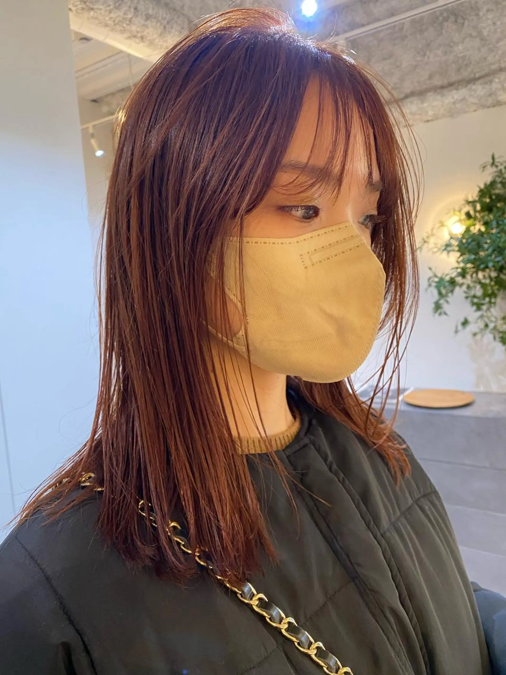 ミディアム カラー ブラウンカラー オレンジ オレンジブラウン kochab所属・砂原 ひよりのヘアスタイル