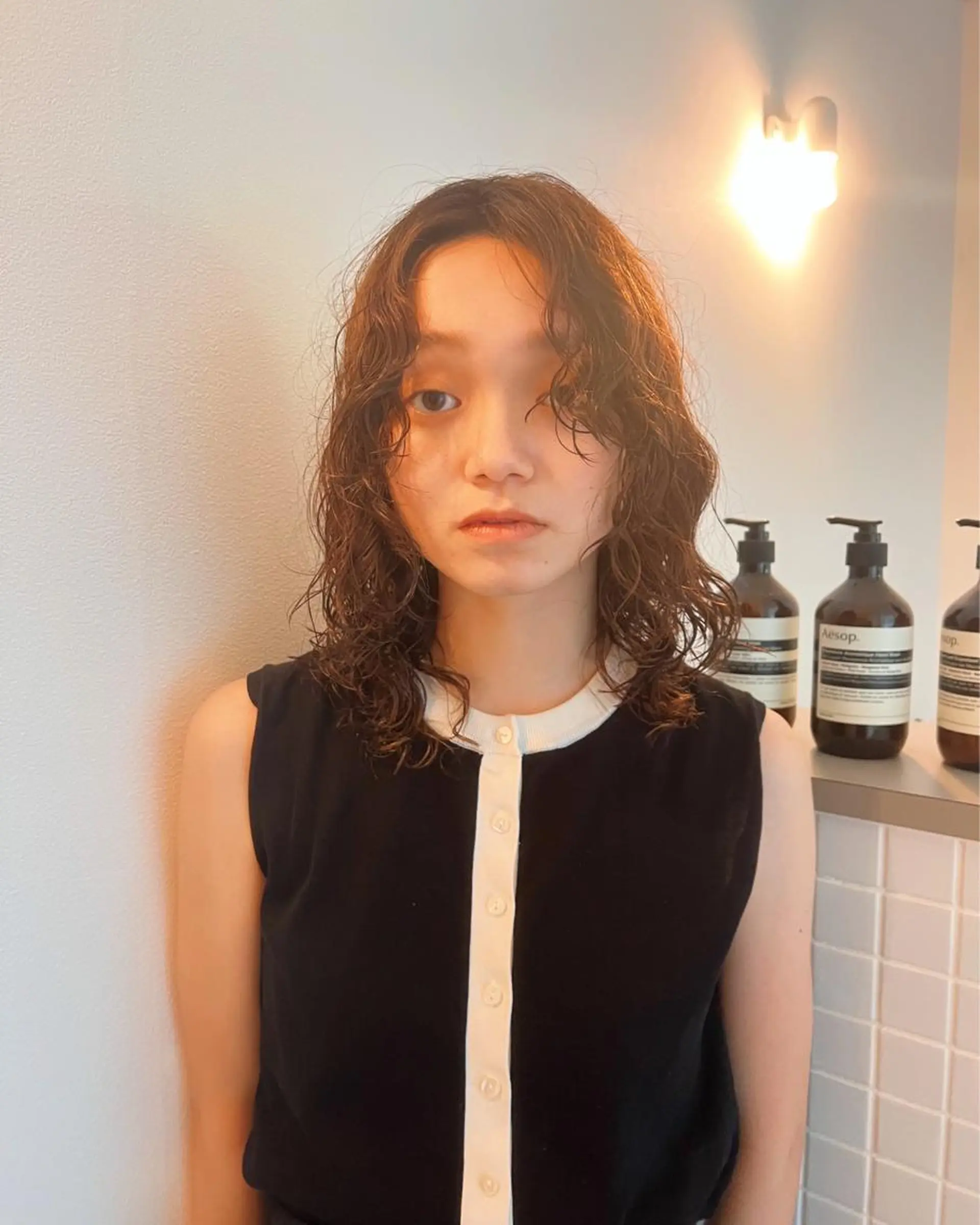 ミディアム パーマ カット パーマ ブリーチ/似合わせ カット🦕Kaitoのヘアスタイル