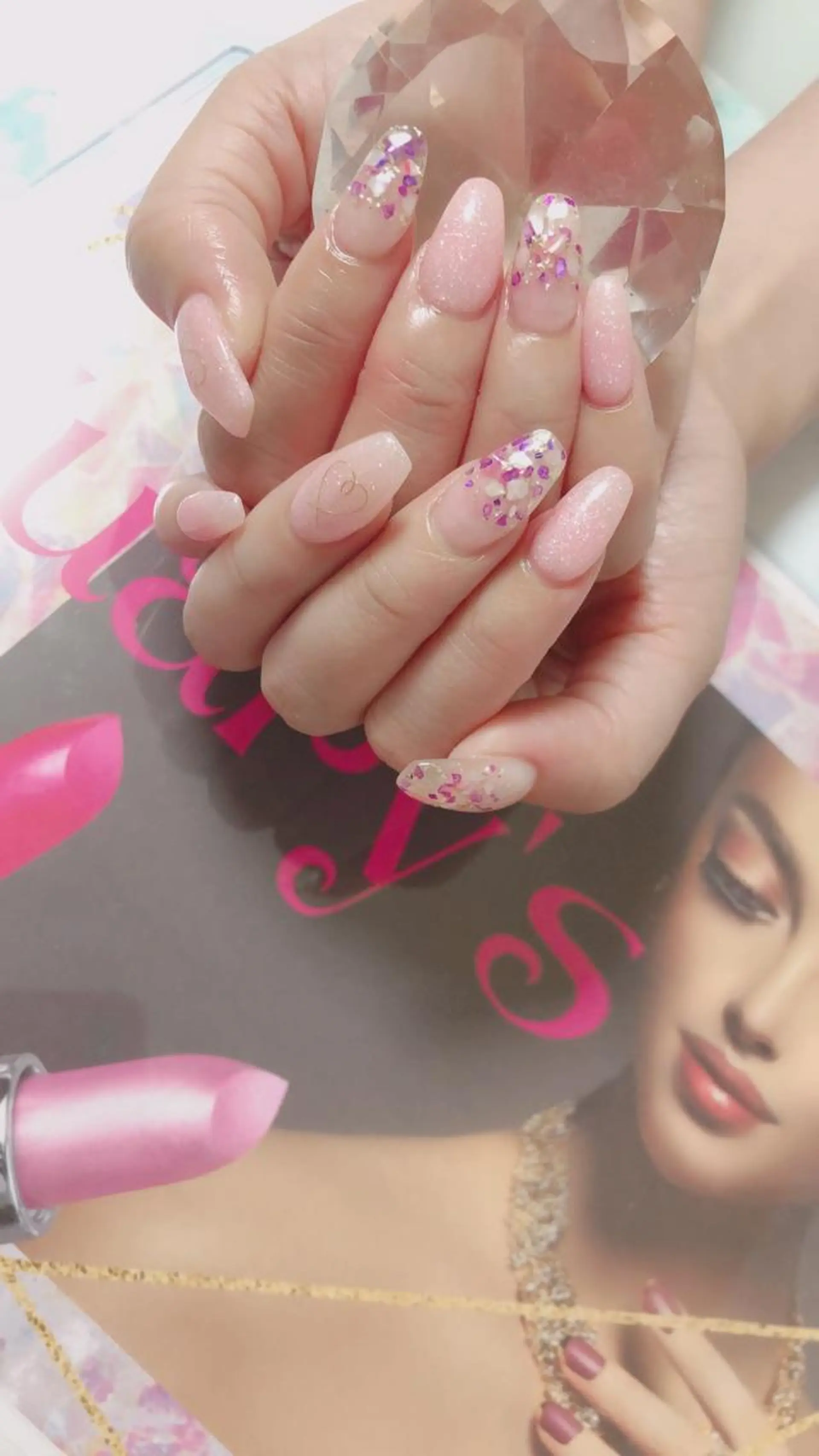 セミロング カラー キッズ ネイル マツエク・マツパ ハンドネイル ハンドケア 💎ビューティサロン 湘南 RIRAN💎のネイルデザイン