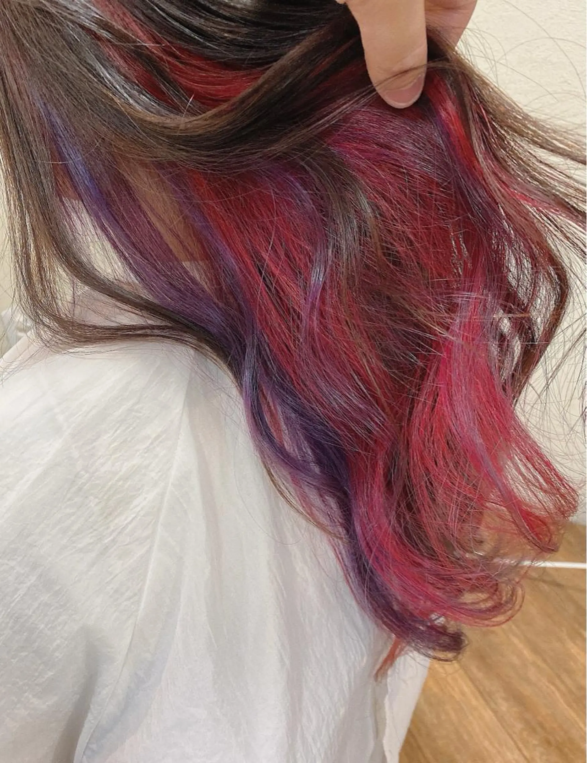 ロング カラー インナーカラー ピンクカラー バイオレットカラー ▷SAN   KAKU所属・長岡 俊樹のヘアスタイル