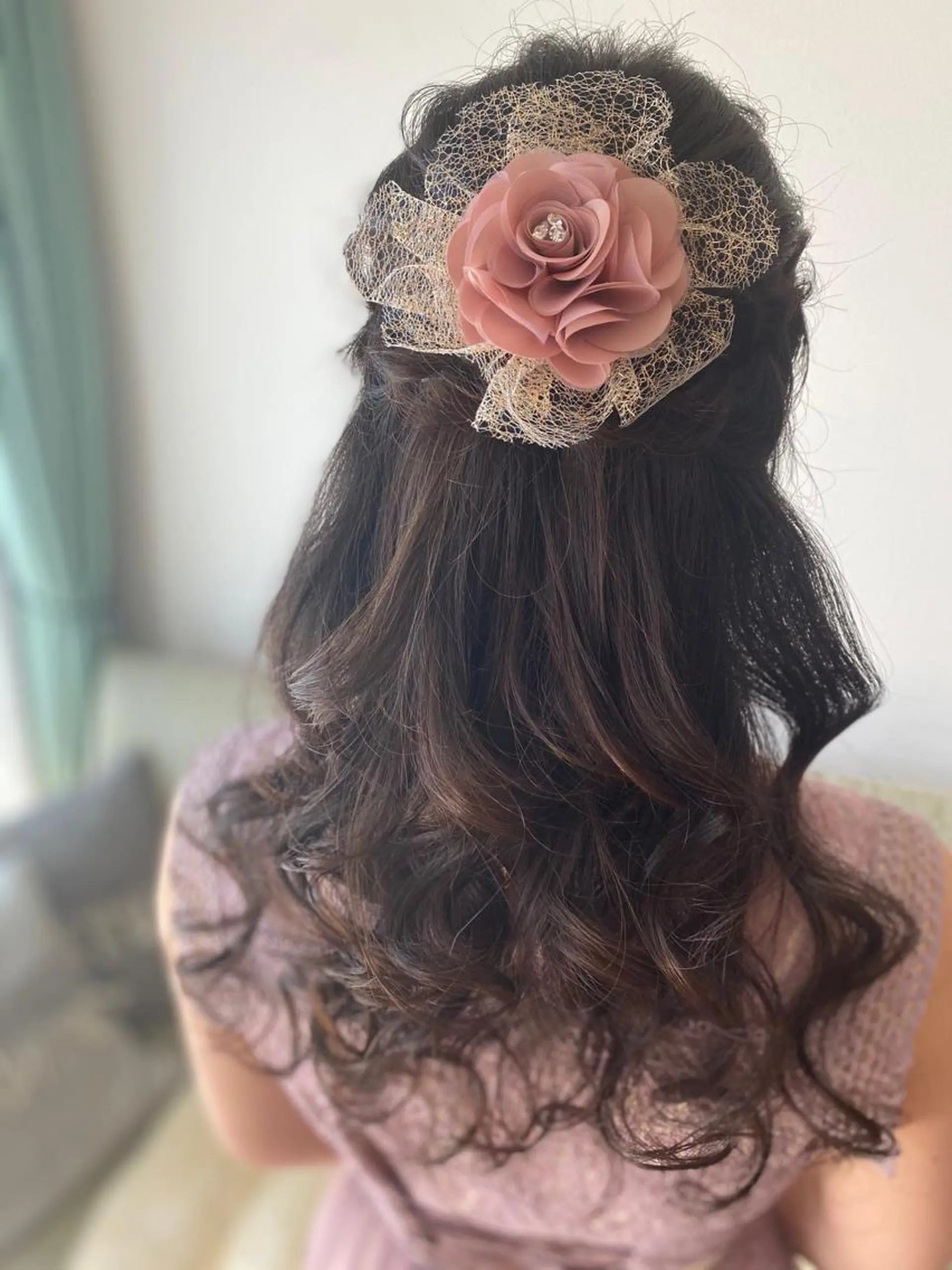 セミロング ヘアアレンジ ハーフアップ ヘアセット Hair&Rich  style　genesis所属・早朝、日祝セット🉑 TSUBASAのヘアスタイル