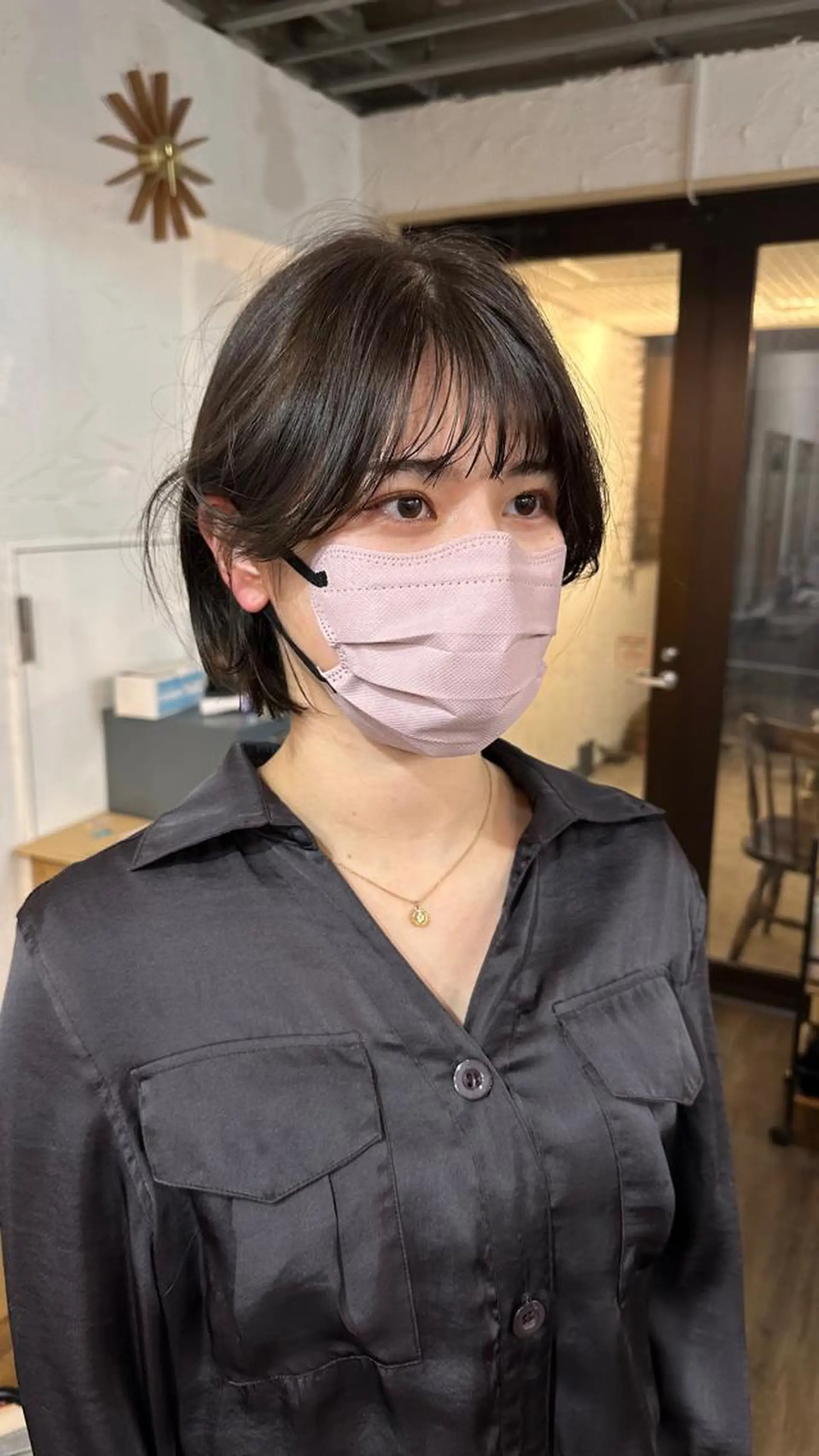ショート カラー 切りっぱなしボブ ショートボブ ショートレイヤー ハンサムショート バレイヤージュ カット ヘアカラー トリートメント フリーランス所属・韓国ヘア レイヤー くびれヘアMATSUのヘアスタイル