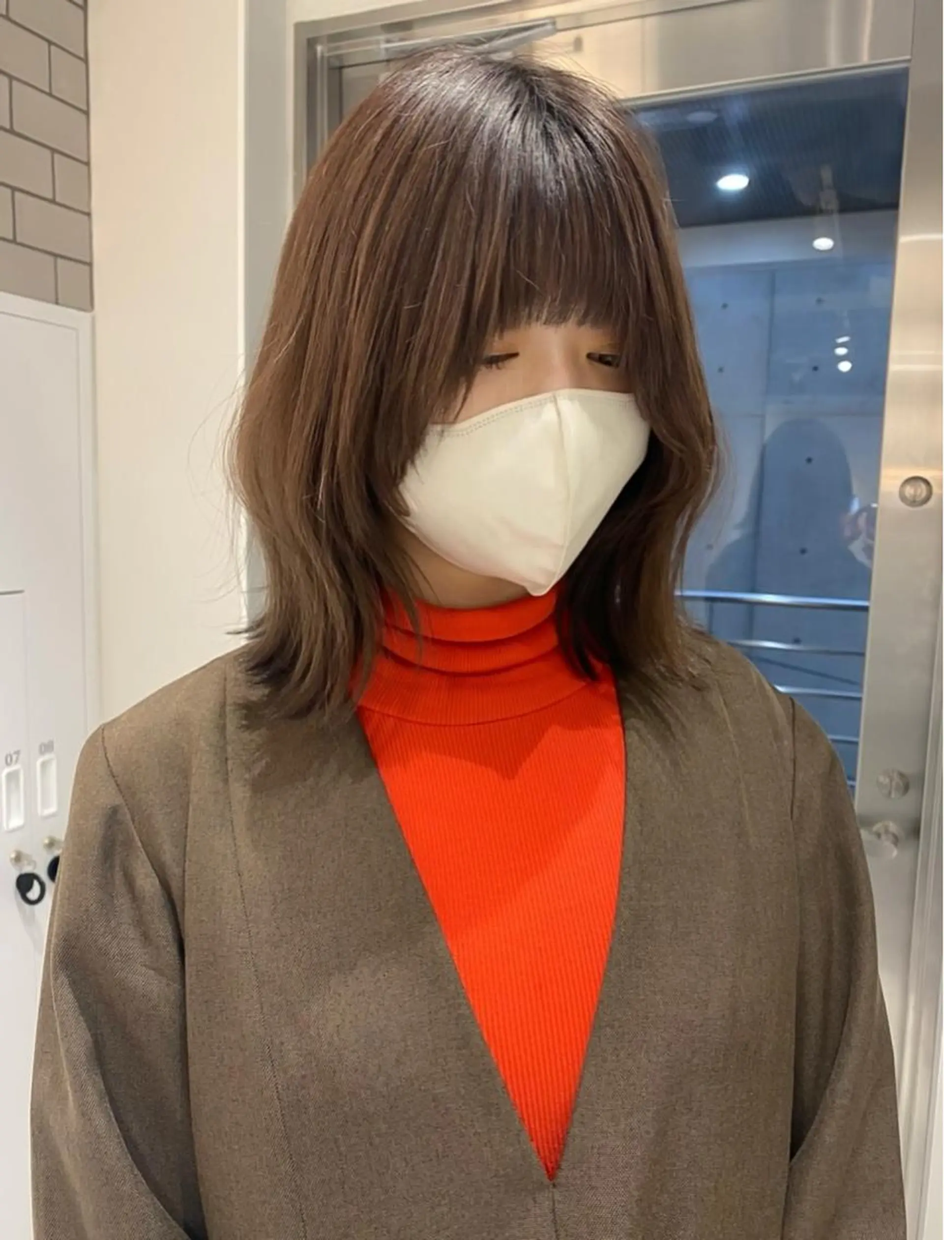 ミディアム 顔まわりレイヤー 顔周りカット レイヤーカット SALOWIN下北No.R店所属・୨୧柔らかいカラー nozomi ୨୧のヘアスタイル