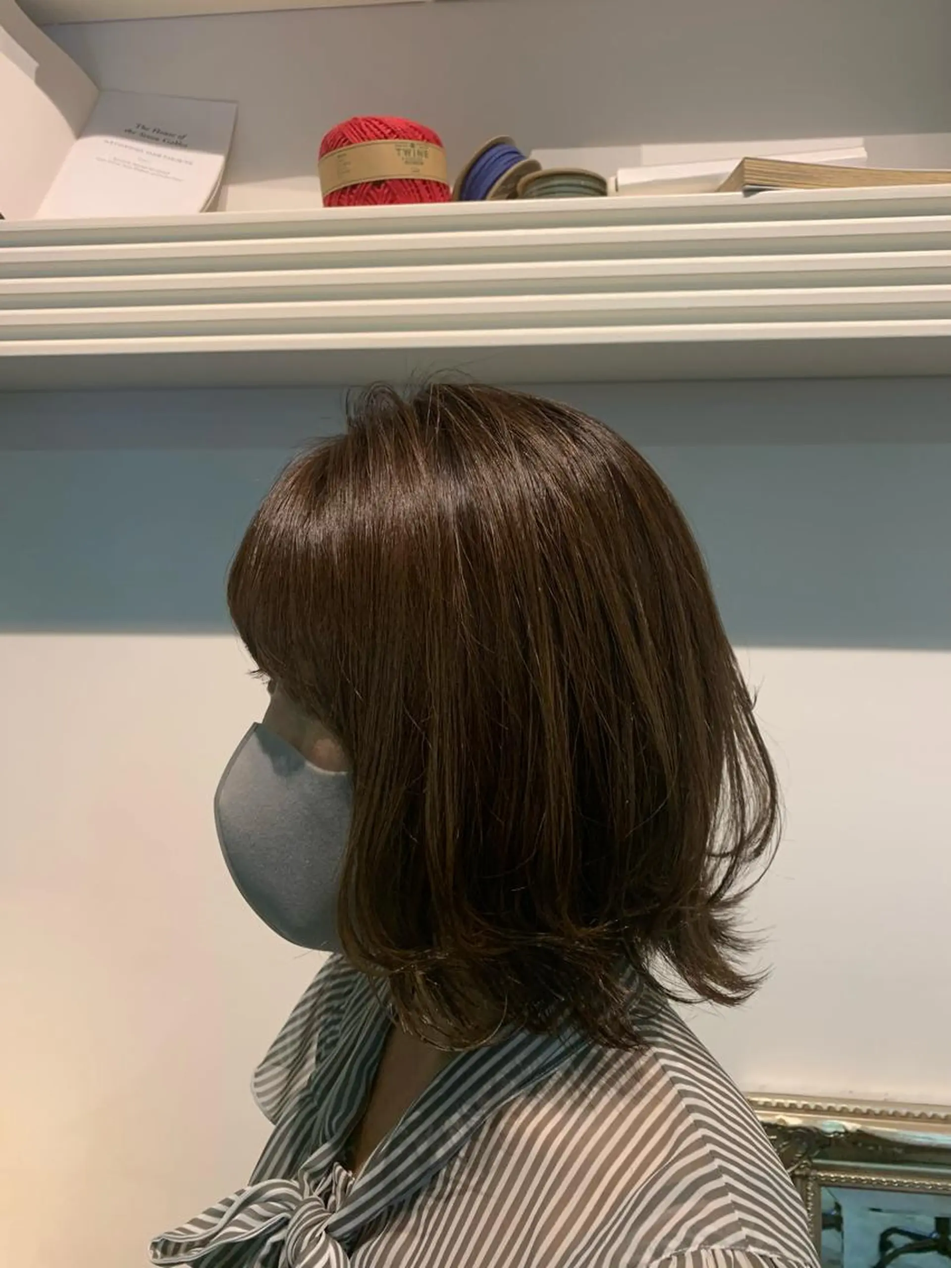 ミディアム 外ハネヘア ウルフカット カット ヘアカラー トリートメント ヘッドスパ ヘアセット 山口 竣也のヘアスタイル