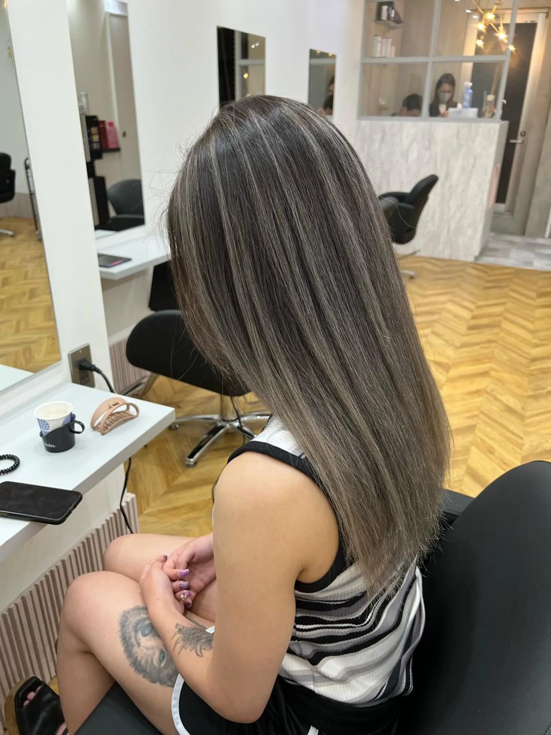 ロング カラー 前髪カット無料🎉 髪質改善✨影山湧市のヘアスタイル