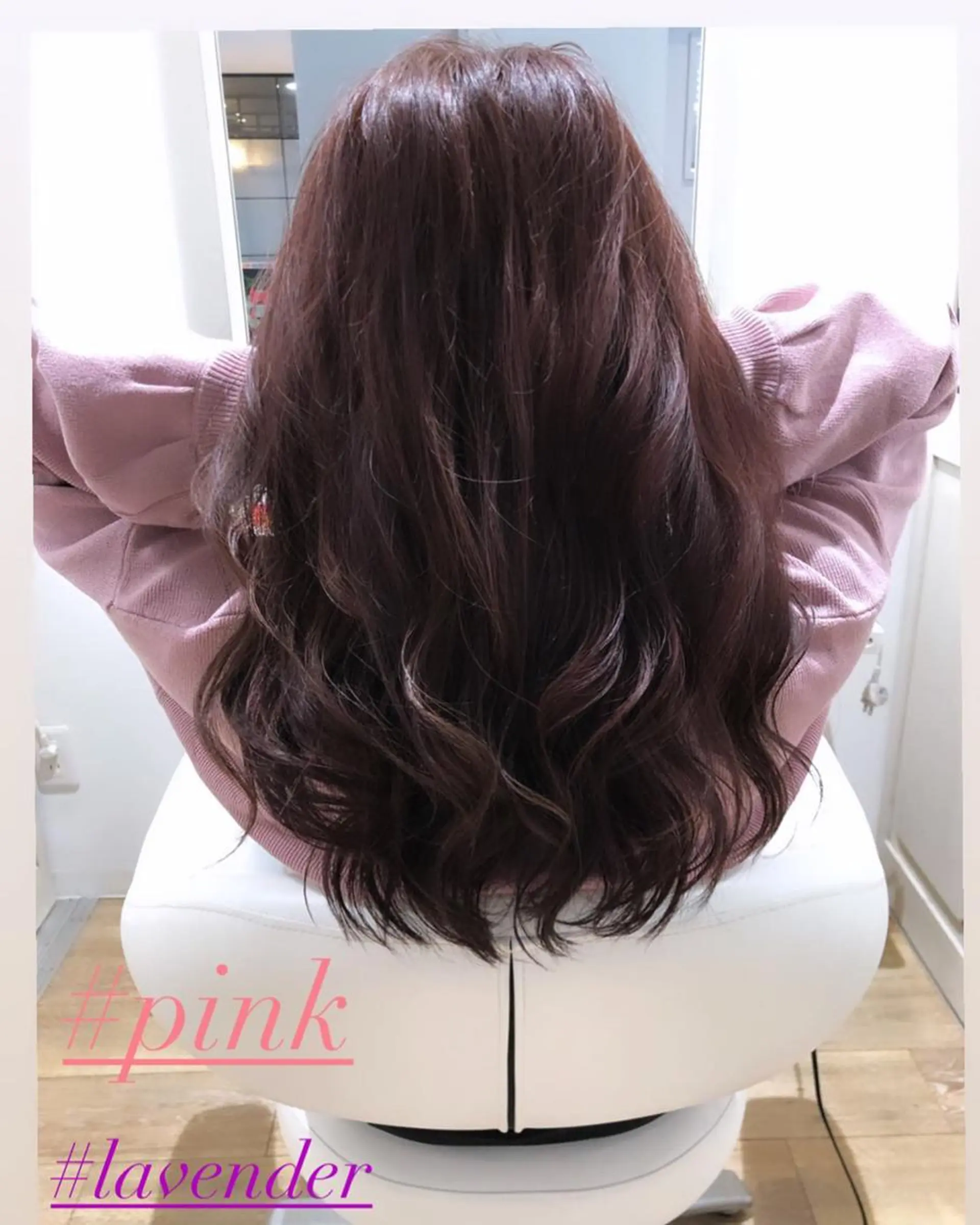 ミディアム カラー ラベンダーカラー ピンクカラー -5歳大人ﾊｲﾗｲﾄ ✨津嘉山のヘアスタイル
