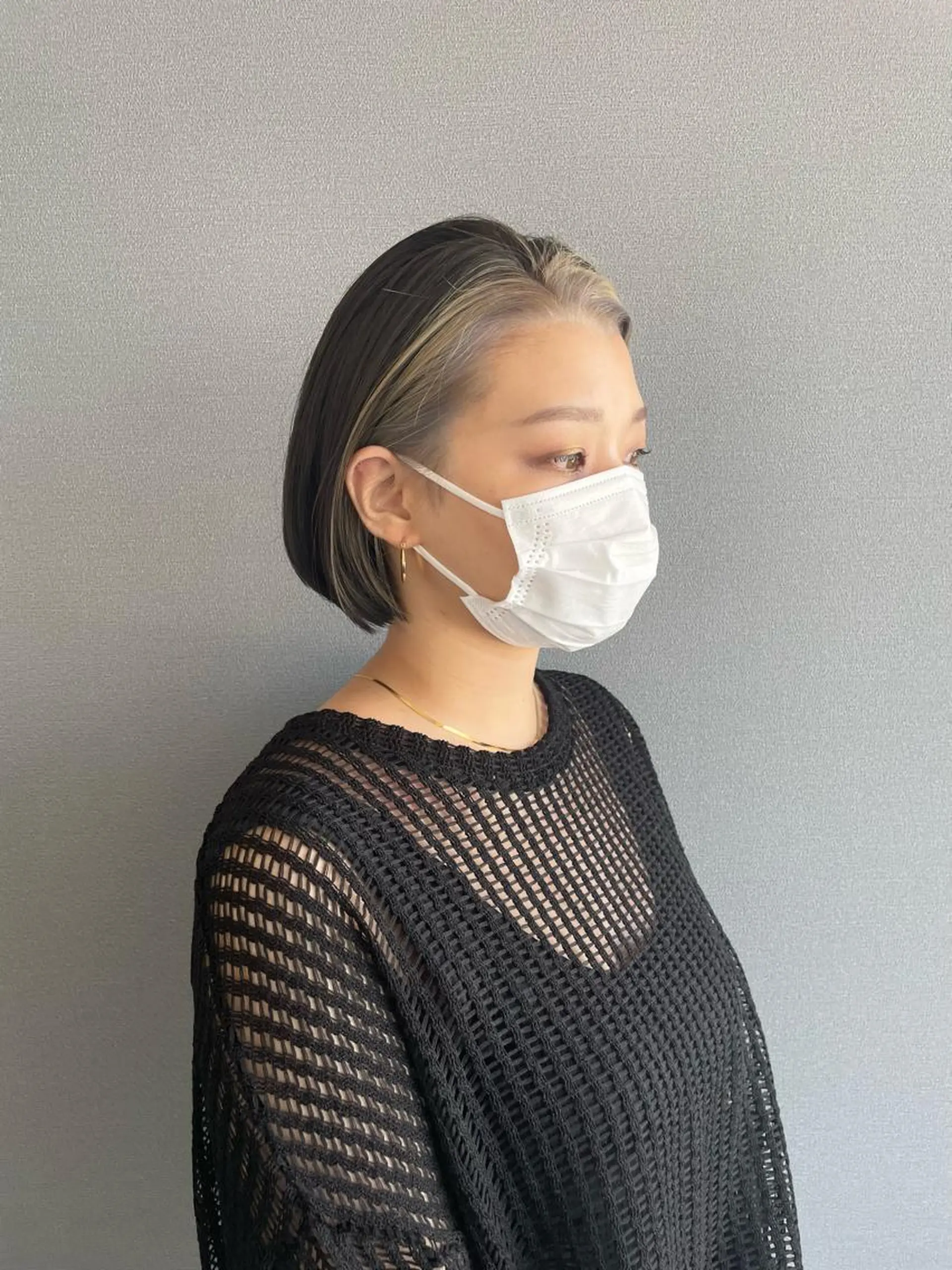 ショート カラー ミストバング  フェイスフレーミング ボブ カット ヘアカラー トリートメント kitin  吉祥寺 山岸花のヘアスタイル