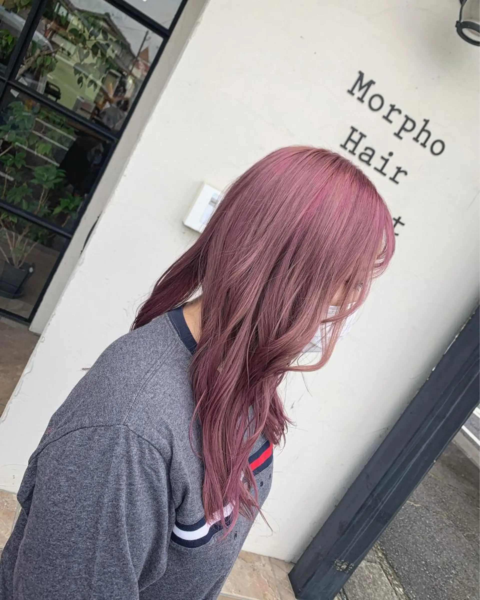 ロング カラー ブリーチ ラベンダーカラー ピンクカラー ピンクラベンダー 韓国風ヘア Morpho Hair Product所属・井上 花音のヘアスタイル