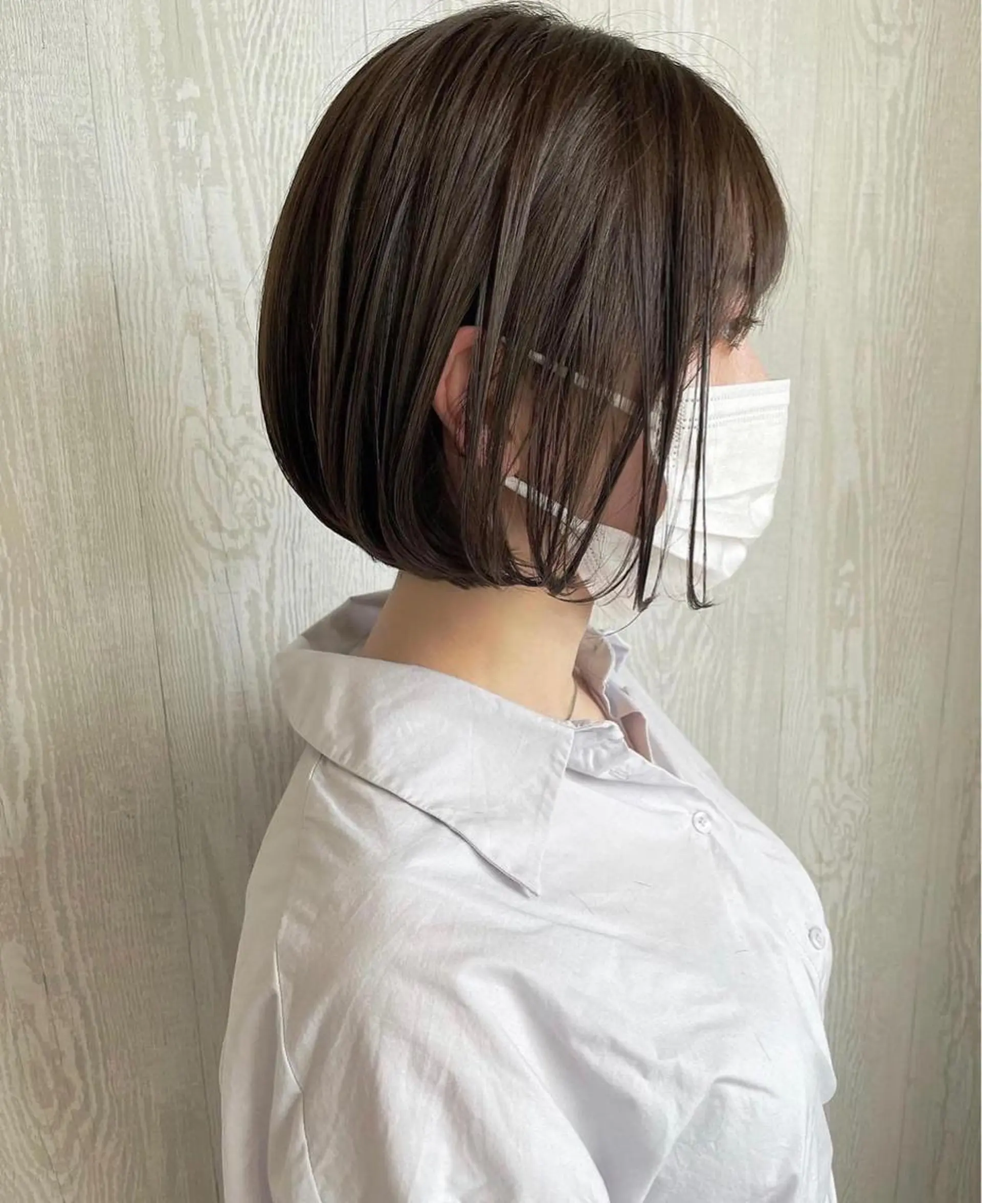 ショート カラー アッシュ 透明感カラー ダークグレー ダークグレージュ グレージュ カット ヘアカラー トリートメント 河合秀明/ショート /ボブ/レイヤーのヘアスタイル