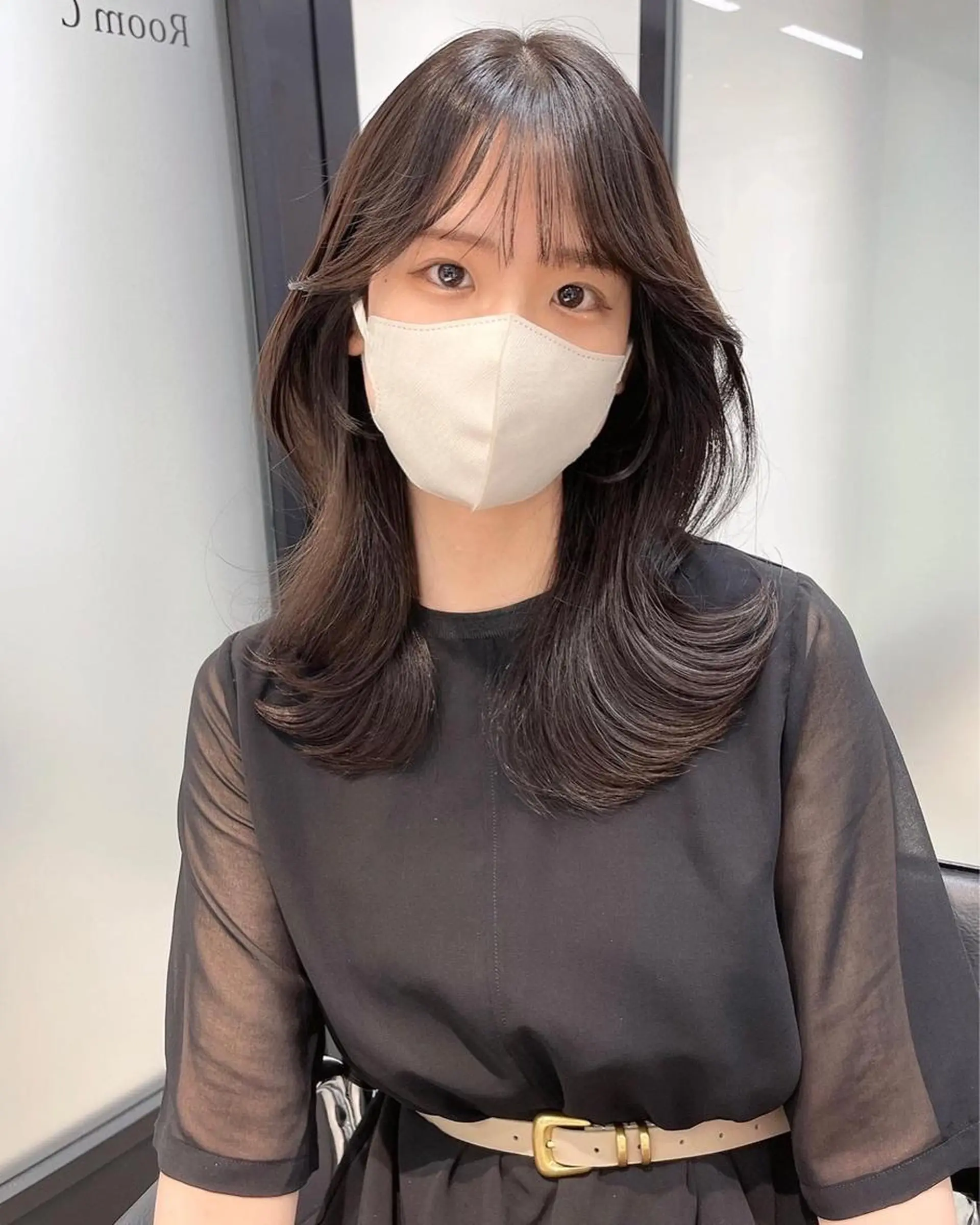 セミロング カット ヘアカラー トリートメント 韓国レイヤーカット 髪質改善▫️水野有真のヘアスタイル