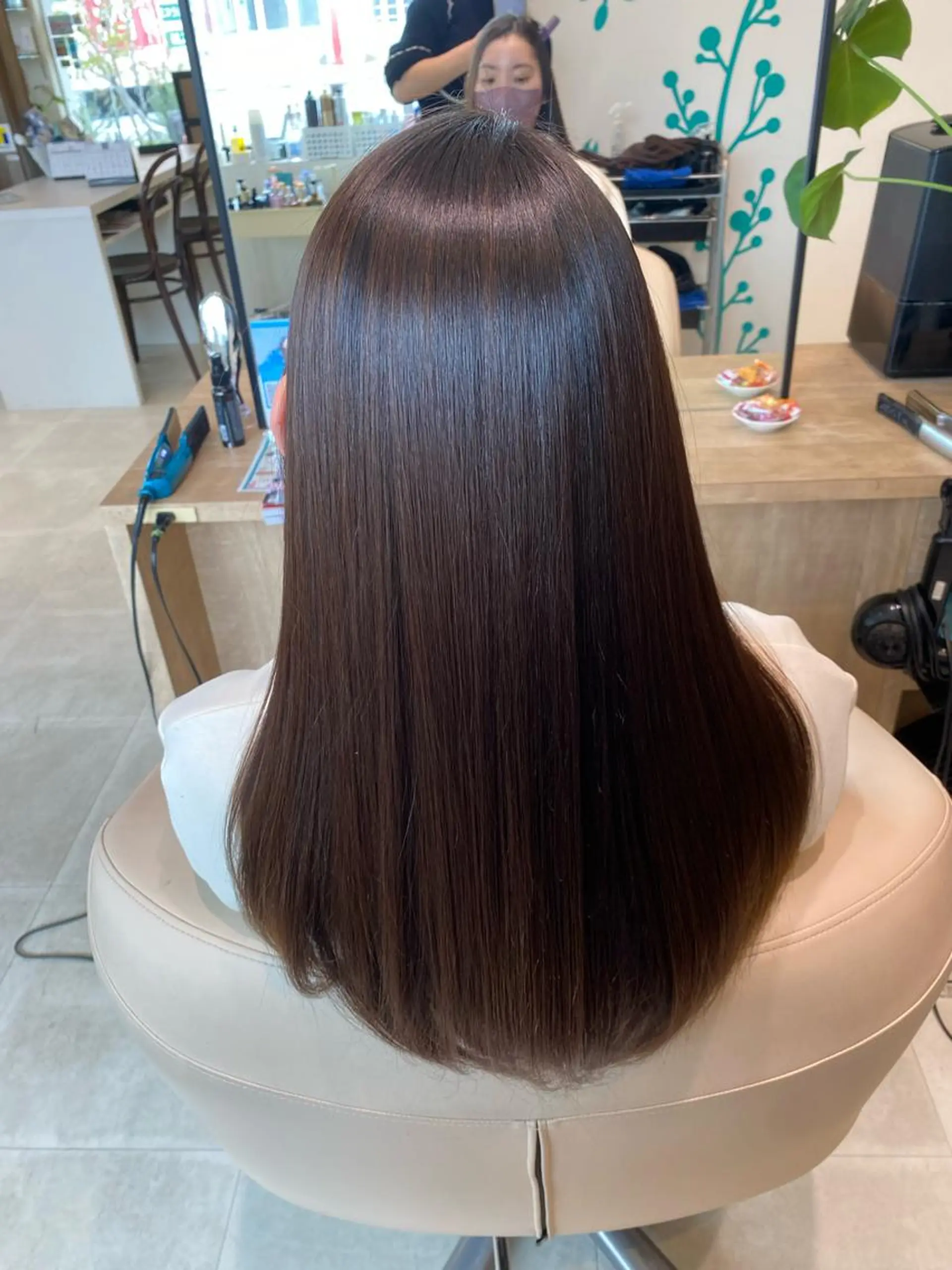ロング ヘアカラー 縮毛矯正 鹿児島 聖来のヘアスタイル