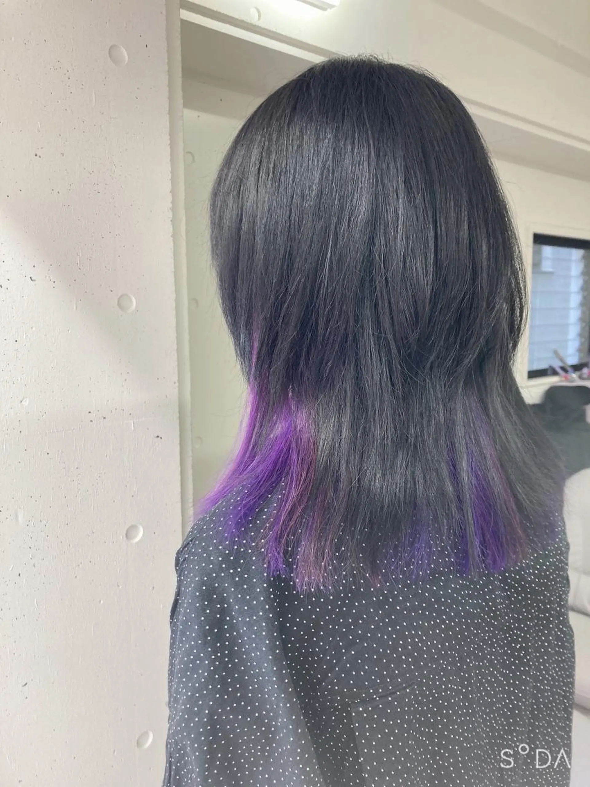 セミロング パープルカラー カット ヘアカラー ミルミー美容室所属・🦄💒💓齎藤 七海子🦄💒💓のマツエク・マツパデザイン