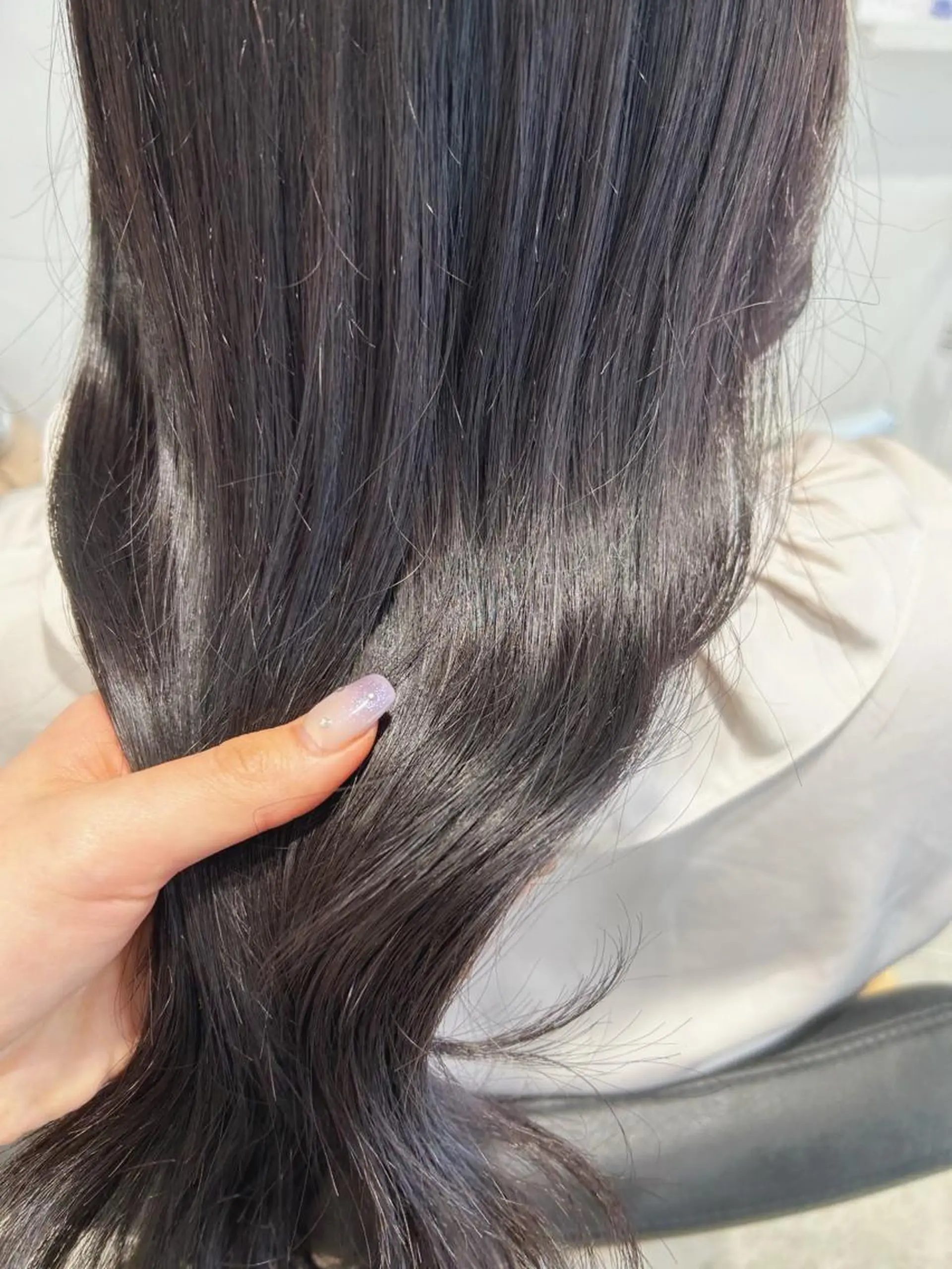 ロング カラー ラベンダーカラー ラベンダーグレー ながい りなのヘアスタイル