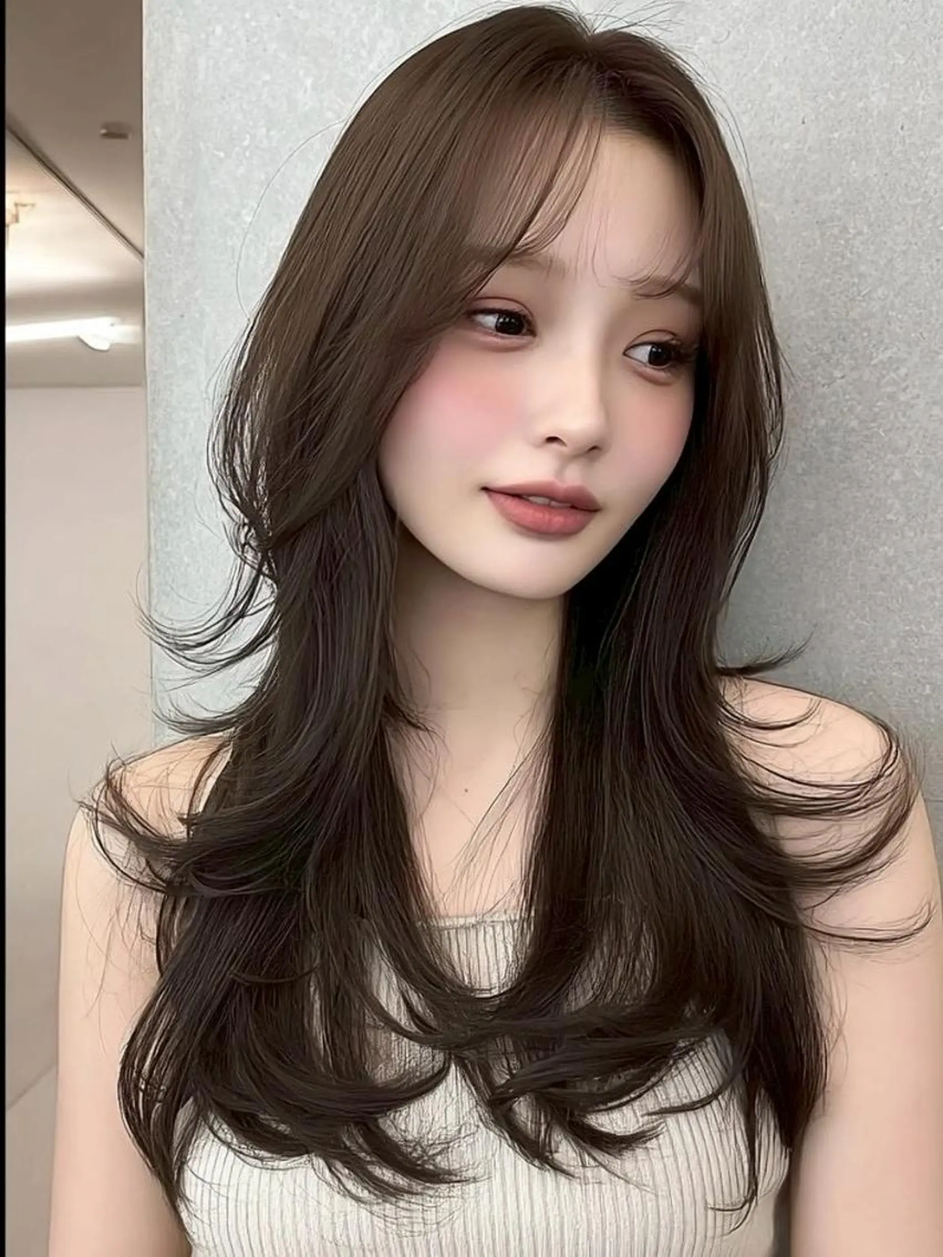 ロング カラー 髪質改善 韓国風ヘア レイヤーカット カット ヘアカラー 韓国/レイヤー NOISM天王寺のヘアスタイル