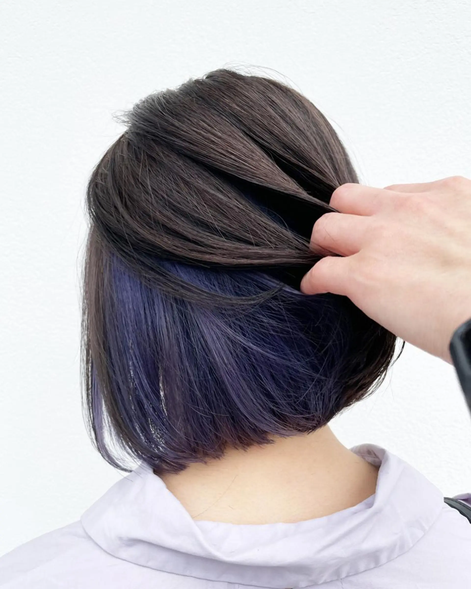 ショート カラー 切りっぱなしボブ パープルカラー ボブ カット ヘアカラー トリートメント バレイヤージュカラー 特化美容師✨星皓太のヘアスタイル