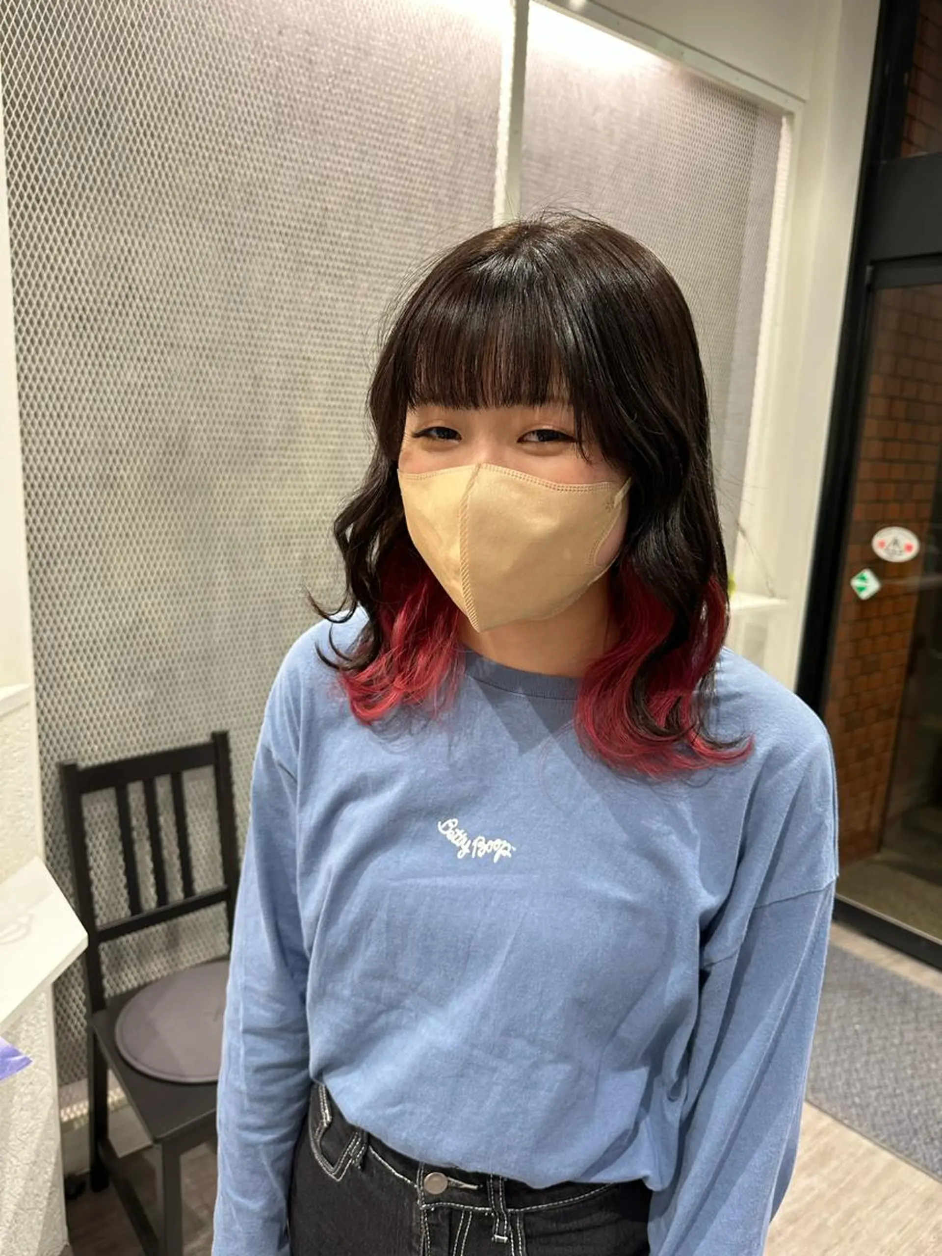 ミディアム カラー ピンクカラー カット ヘアカラー トリートメント 上田 紗也のヘアスタイル