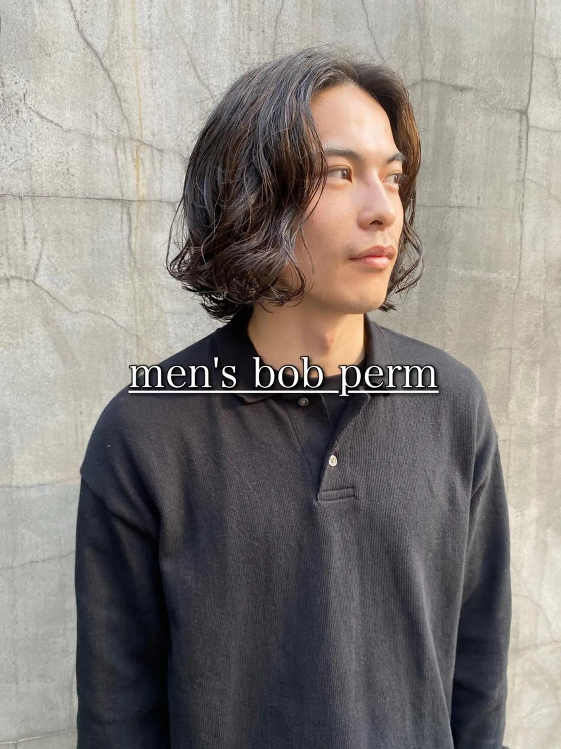 ミディアム パーマ メンズ ミディアムパーマ メンズパーマ ボブ カット パーマ トリートメント ◽️モードヘア◽️ SHOUTOのヘアスタイル