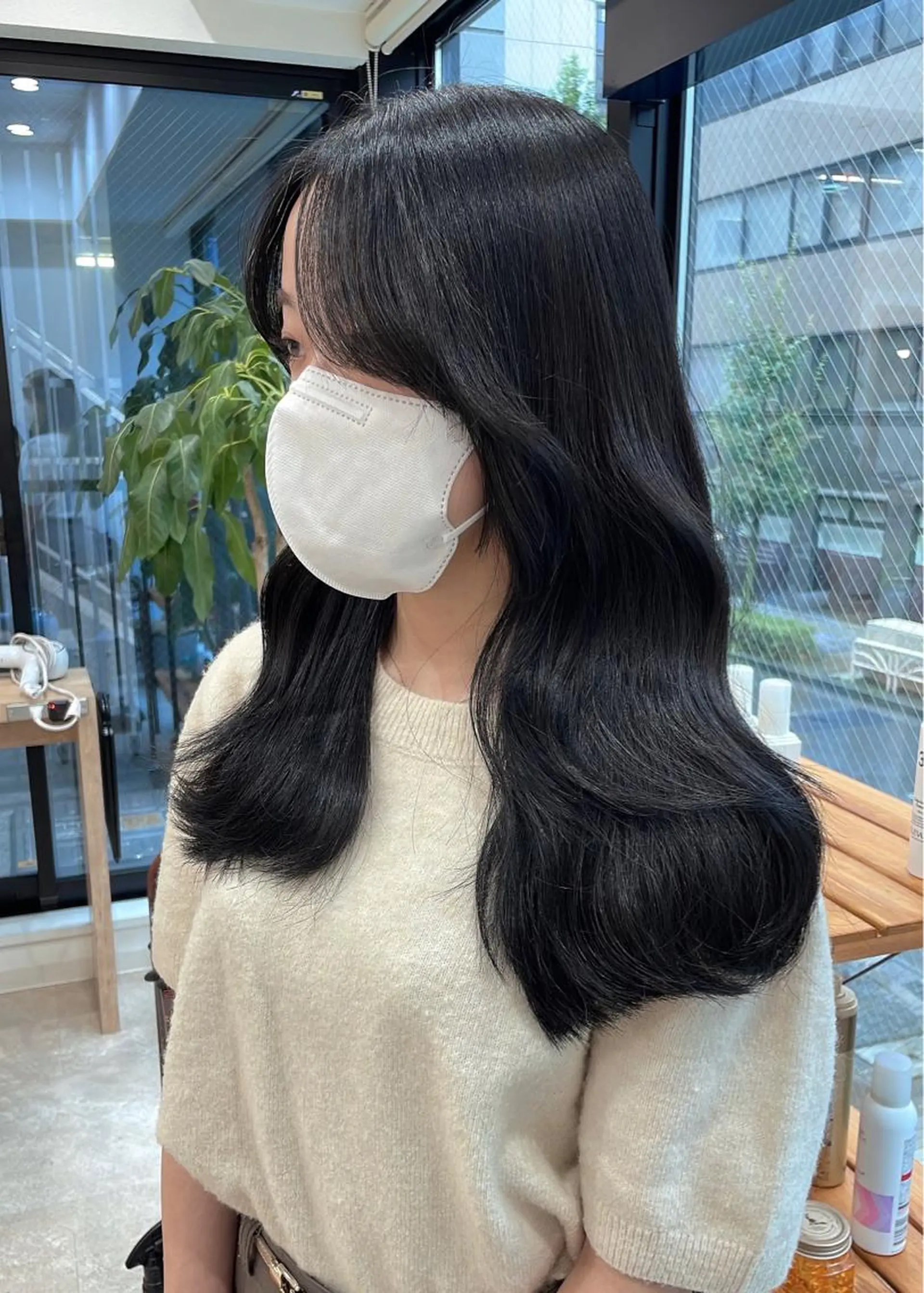 ロング カット ヘアカラー トリートメント mizuki  韓国 ヘア/髪質改善のヘアスタイル