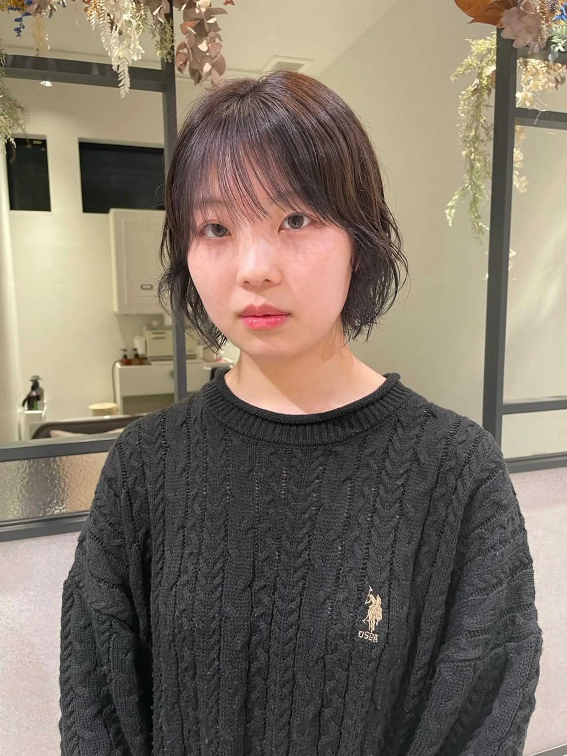 ショート カラー パーマ アッシュ ラベンダーカラー ラベンダーアッシュ ボブ カット パーマ トリートメント お顔まわりカット/ 耳ツボジュエリー🍑のその他イメージ