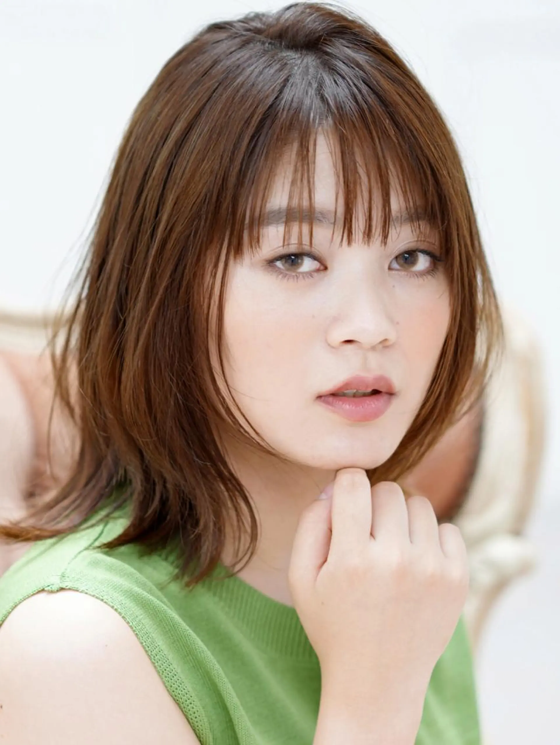 ミディアム カラー ボブ 小顔カット 外ハネヘア カット ヘアカラー 髪質改善ストレート nao.c 田原台店のヘアスタイル