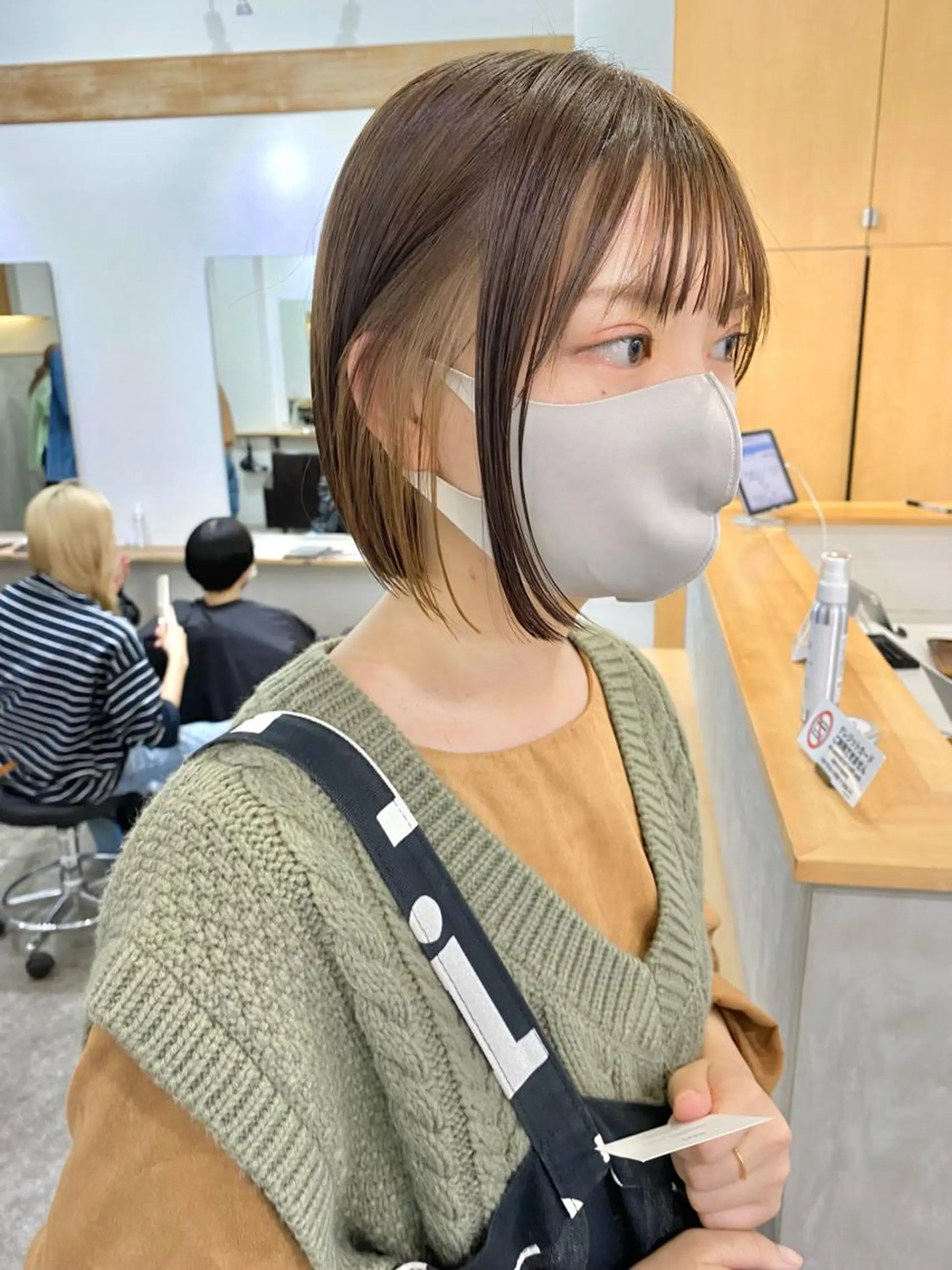 ショート カラー 切りっぱなしボブ ショートボブ 抜きっぱなしブロンド インナーカラー ボブ カット ヘアカラー トリートメント 森貴裕/ベージュ/ パーマ/オリーブのヘアスタイル