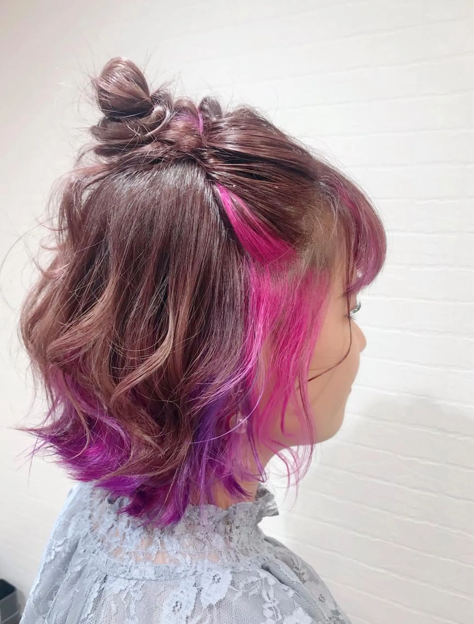 ミディアム ヘアアレンジ ハーフアップ お団子ヘア GRANLUSSO 〜グランルッソ駅前店所属・木口 嘉美のヘアスタイル