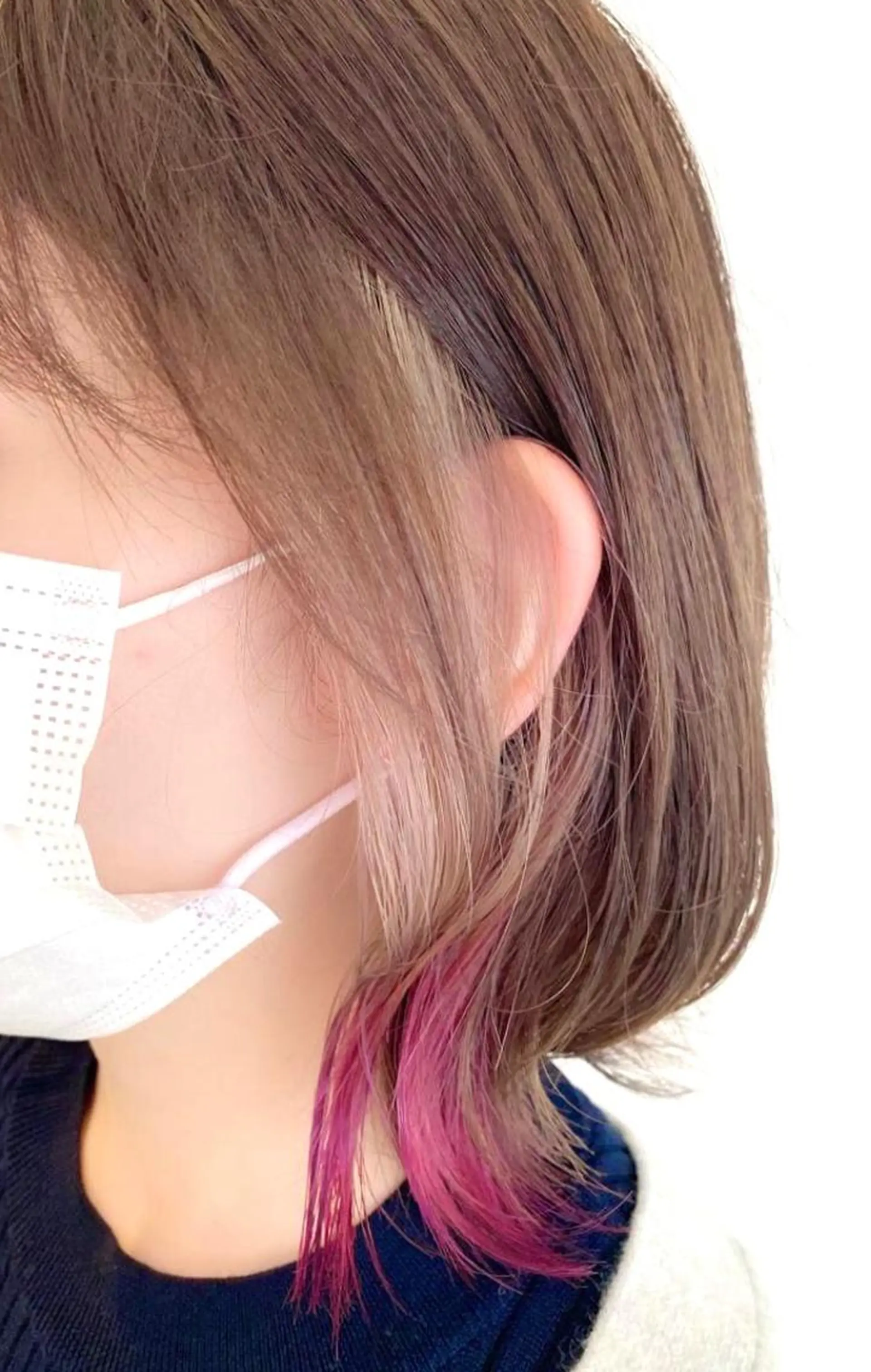 ミディアム カラー ベージュカラー デザインカラー インナーカラー ピンクカラー バイオレットカラー カット ヘアカラー トリートメント hair salon A 【エース】所属・🫧高鹿汰一髪質改善 /白髪ぼかし🫧のヘアスタイル