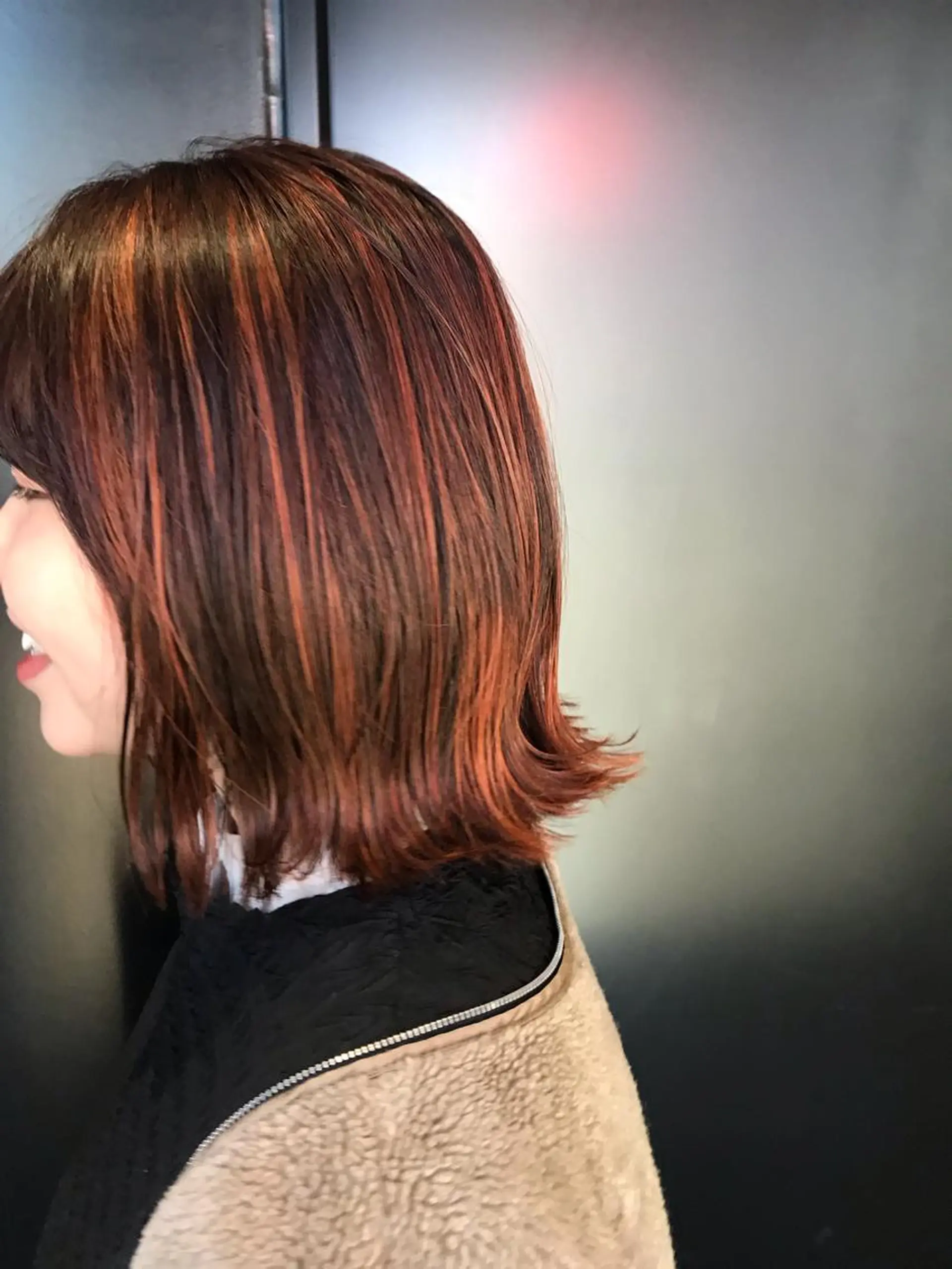 ミディアム カラー ヘアアレンジ カット ヘアカラー トリートメント re naのヘアスタイル