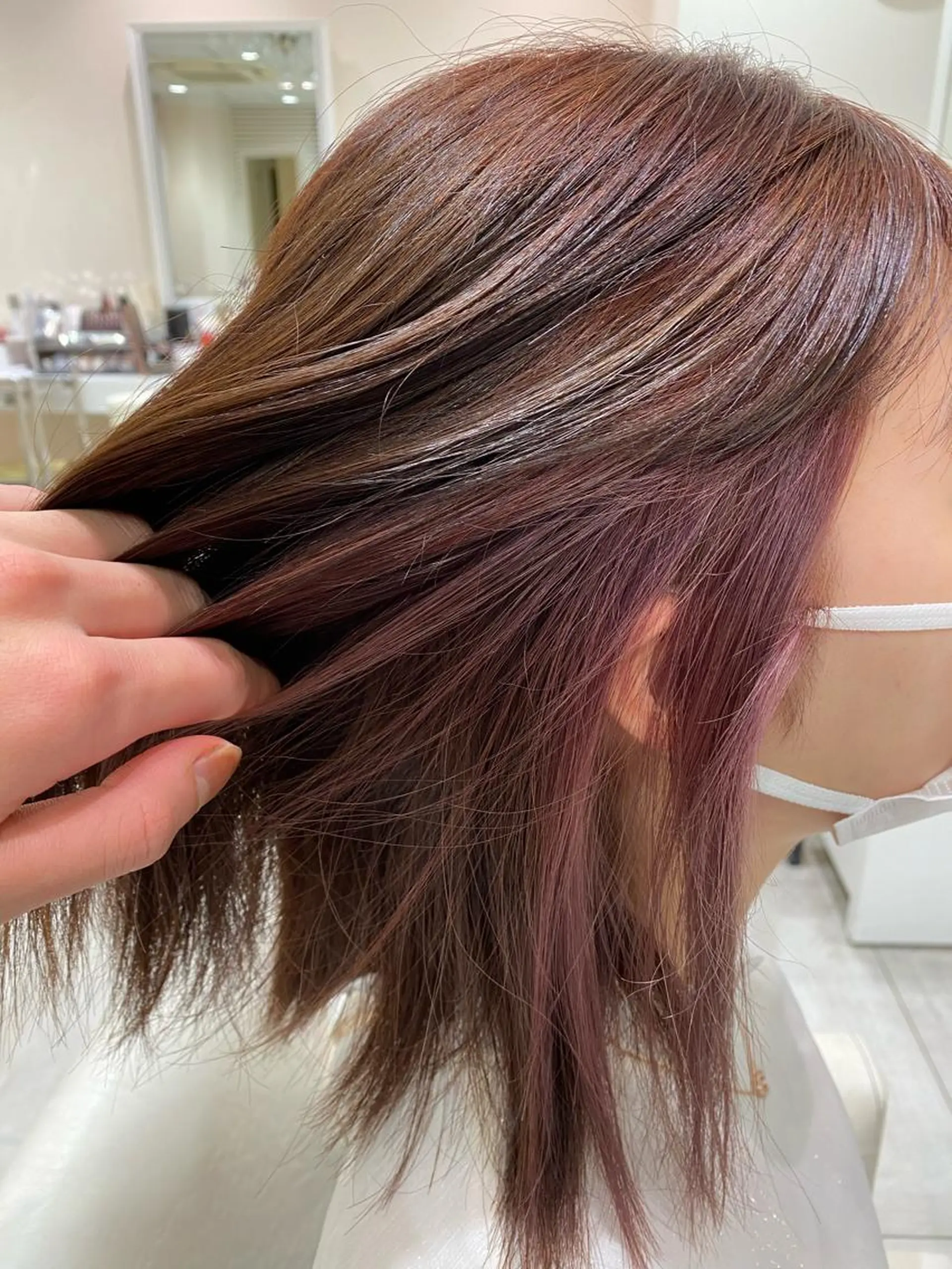 カラー ブリーチ ブリーチなしカラー ピンクカラー レ　セゾンEX大宮店所属・石山 海斗のヘアスタイル