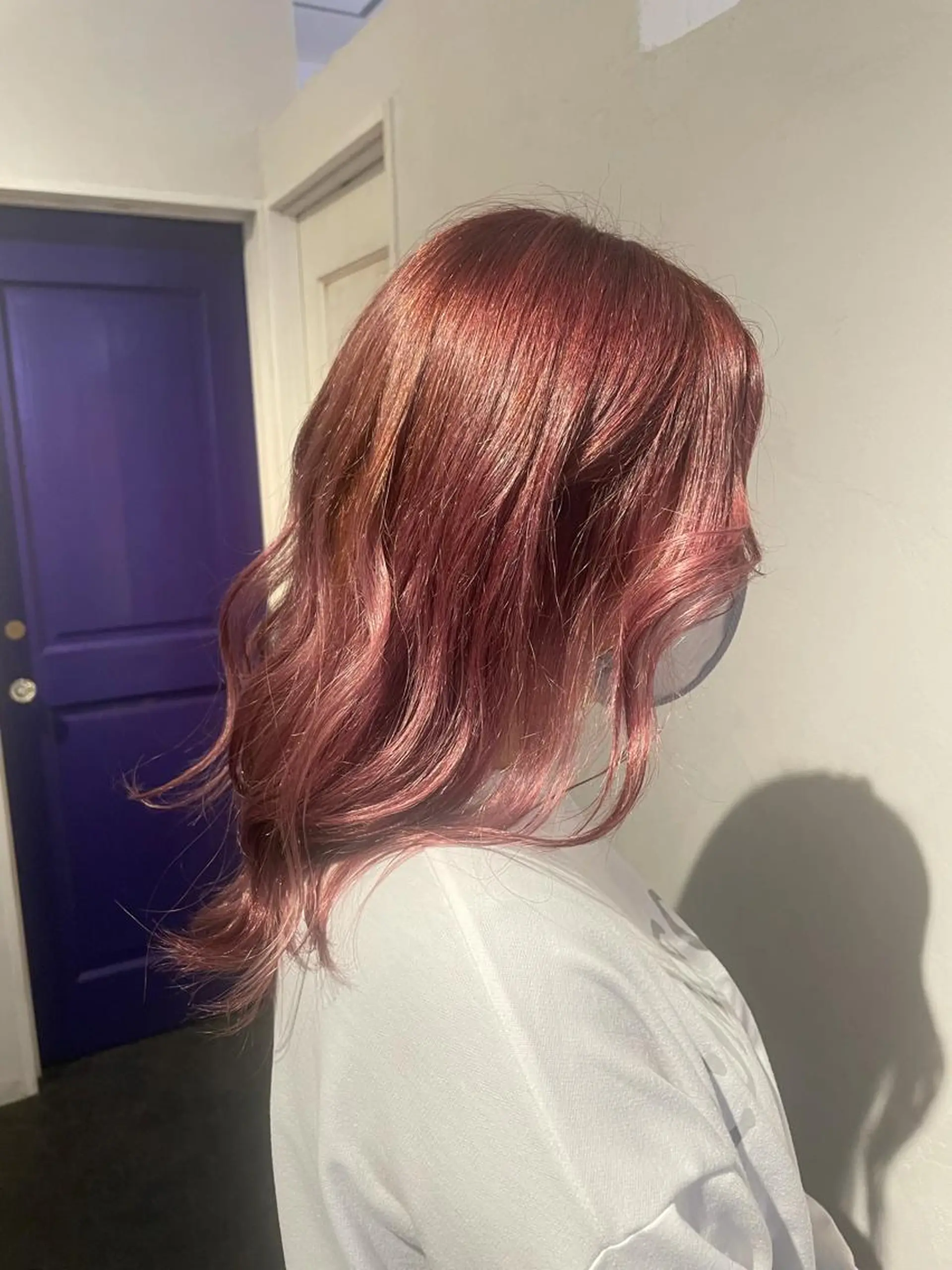 セミロング カラー アディクシーカラー ブラウンカラー ピンクカラー ピンクブラウン Men's hair salon First 中百舌鳥店所属・First なかもず 店 YUKIのヘアスタイル