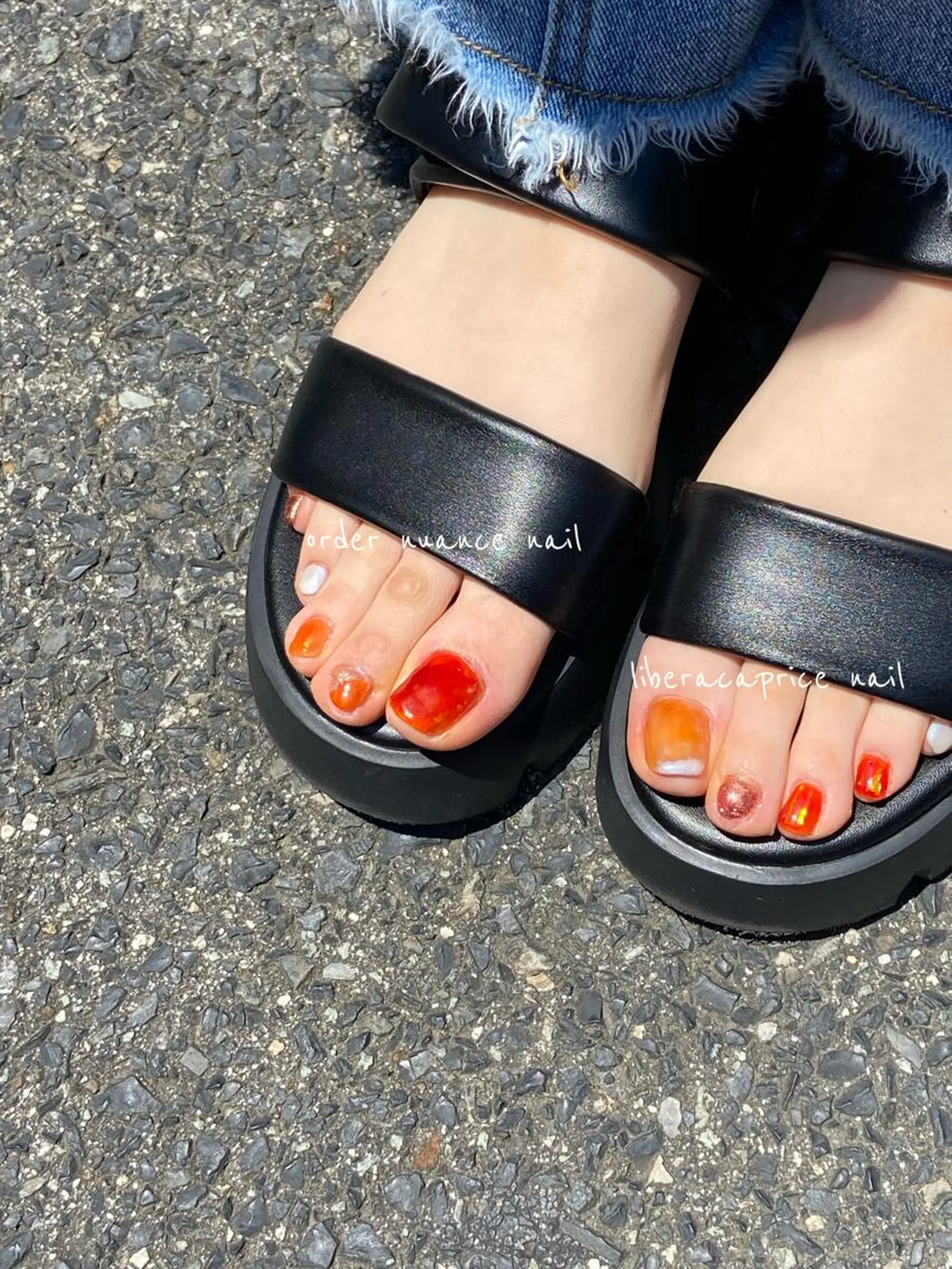 ネイル アートネイル ミラーネイル ニュアンスネイル 夏ネイル ネイル・エステ afdlbcのネイルデザイン