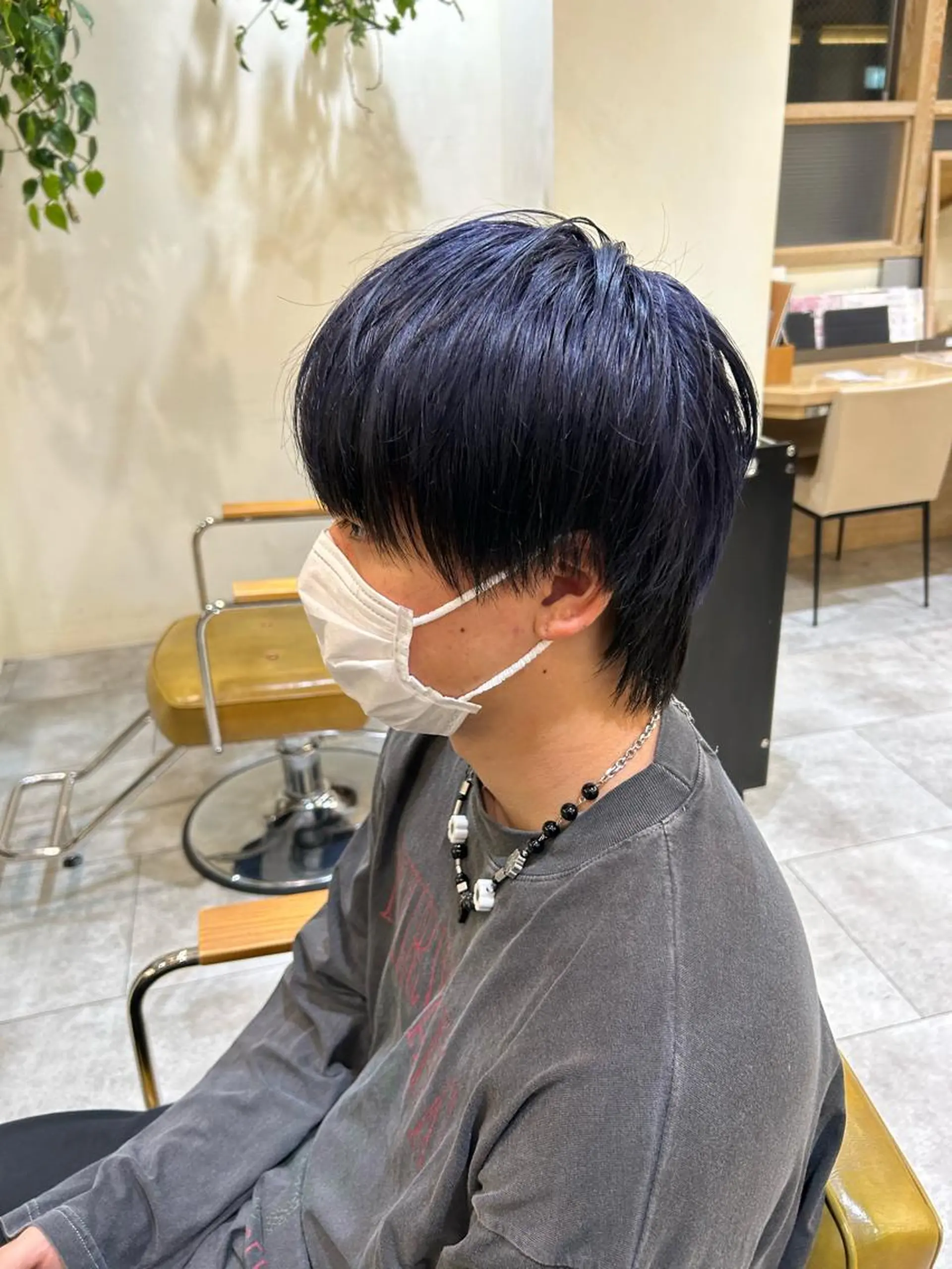 カラー メンズ マッシュウルフ マッシュ メンズウルフカット ウルフカット カット ヘアカラー CANAAN銀座所属・艶透明感カラー/ コテ巻きパーマ/田中のヘアスタイル